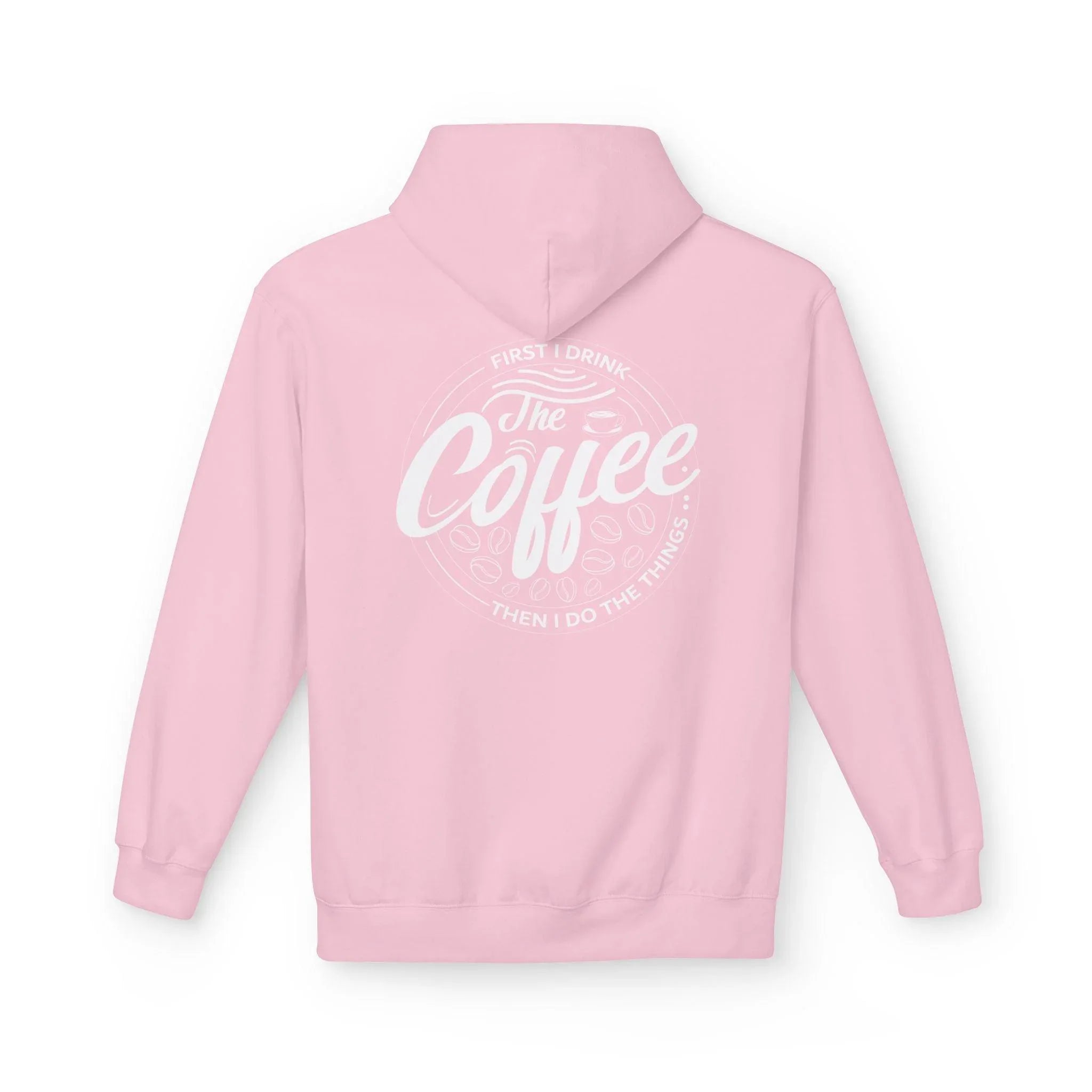 Cozy Up with the "Coffee First" Premium Fleece Hoodie