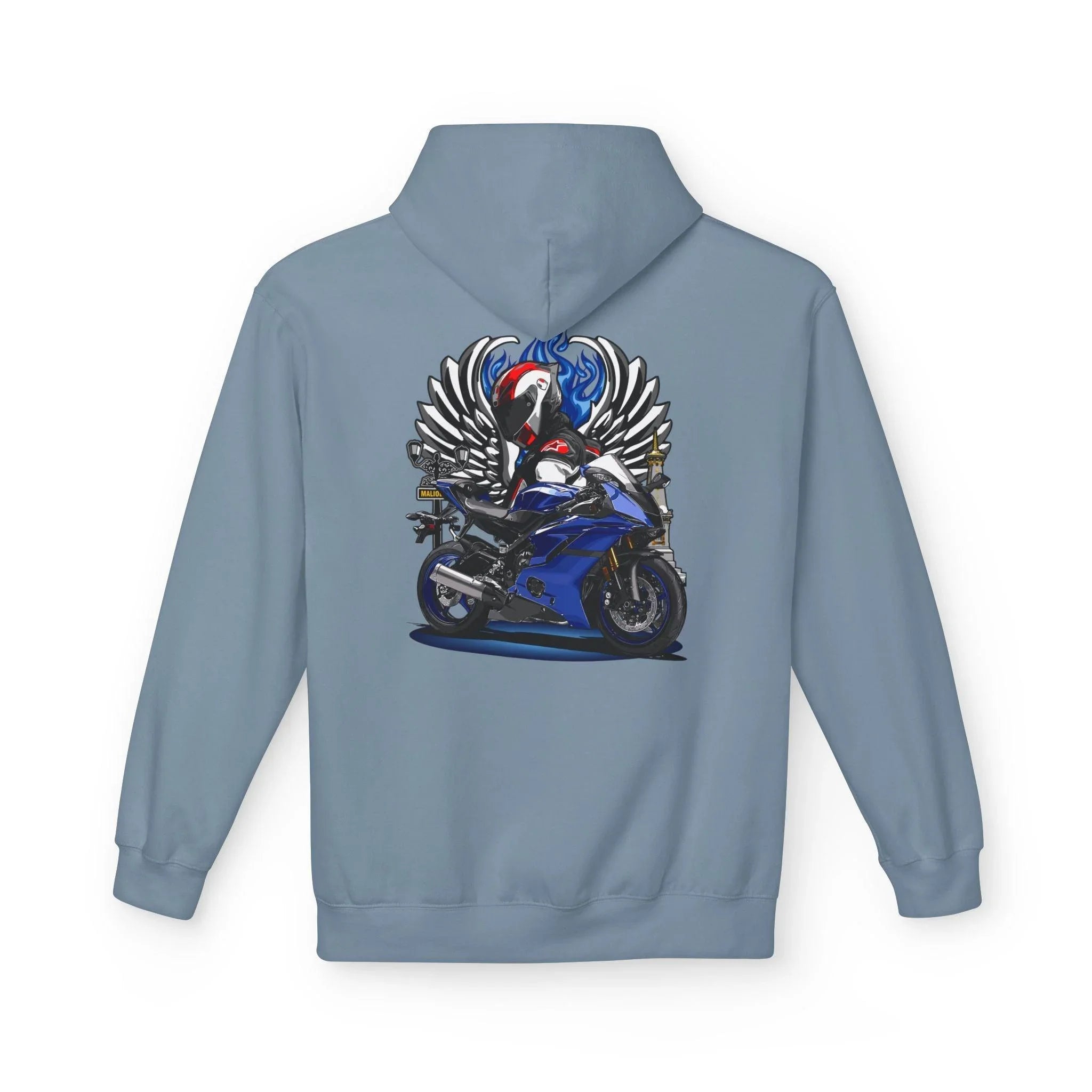 Yamaha R6 Winged Biker Fleece Hoodie - Ultimate Comfort for Motorcycle Lovers