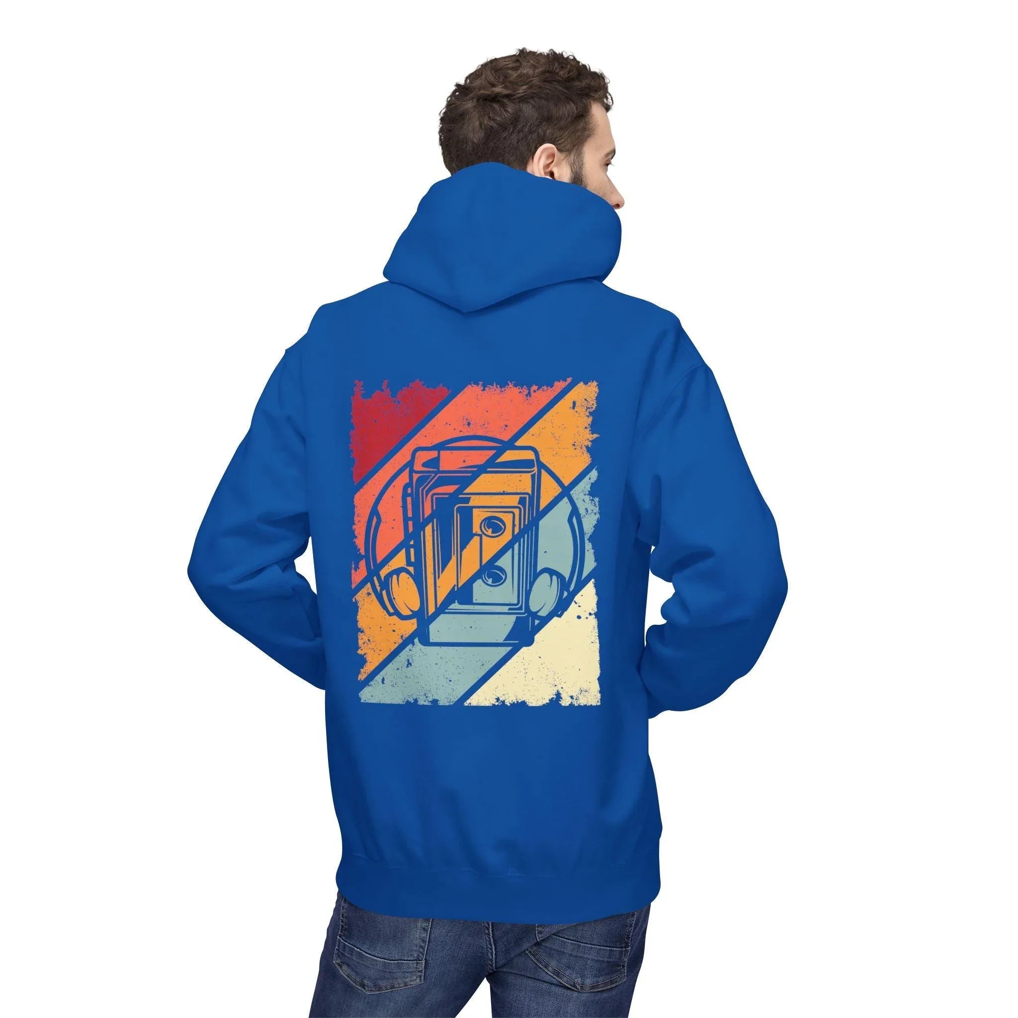 Cozy Vintage Walkman Fleece Hoodie - Stylish Comfort for Cold Days