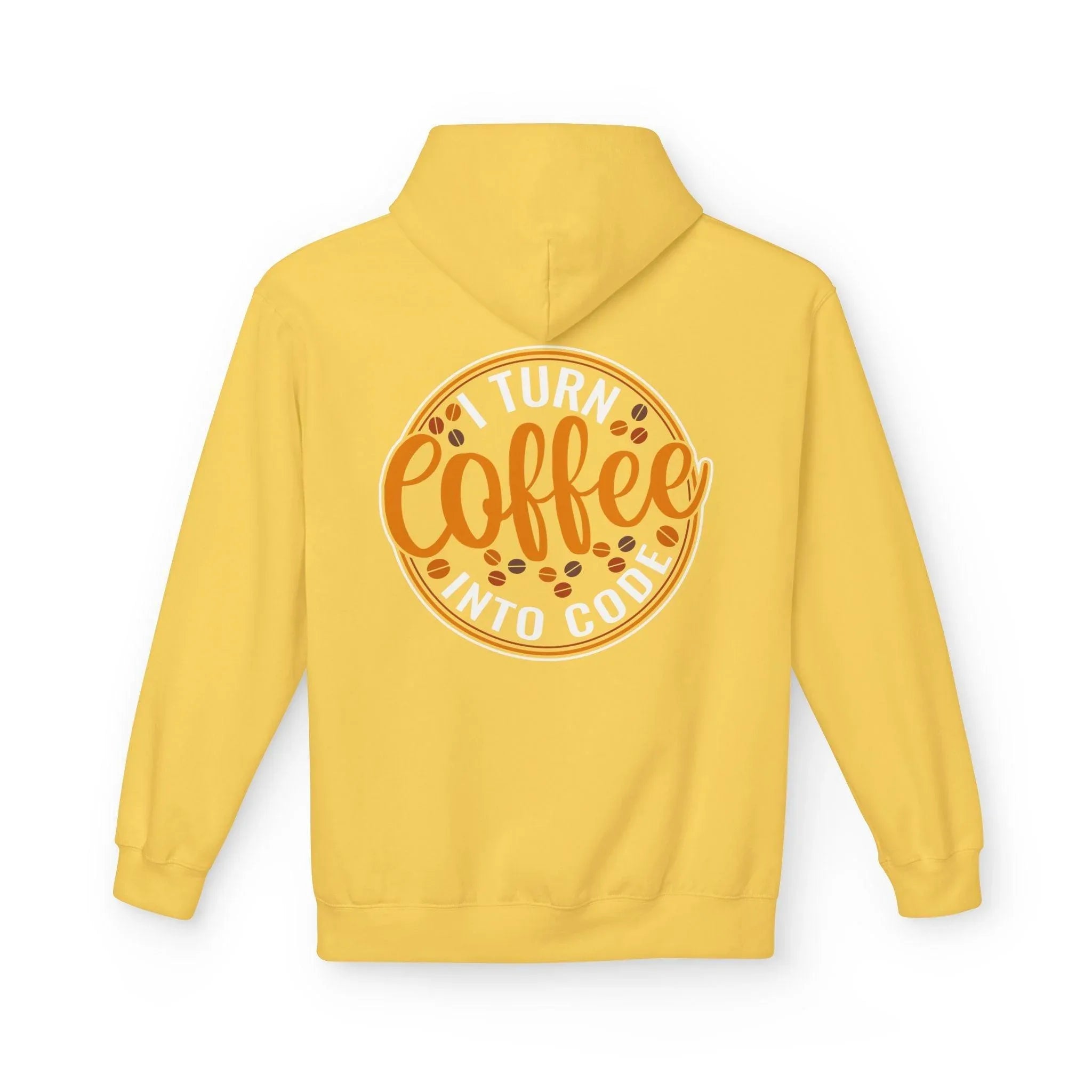 "I Turn Coffee Into Code" Cozy Hoodie for Coders and Tech Lovers