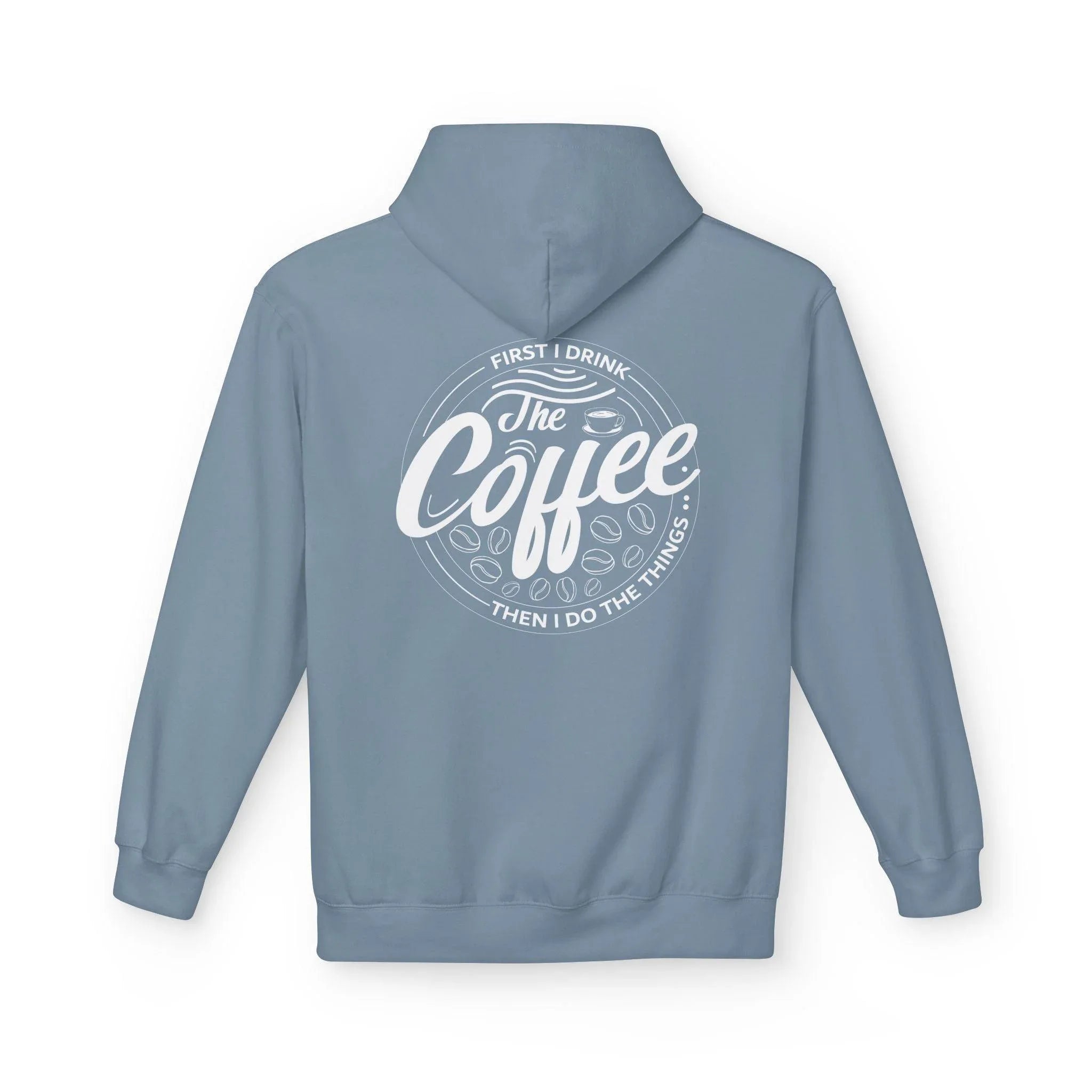 Cozy Up with the "Coffee First" Premium Fleece Hoodie