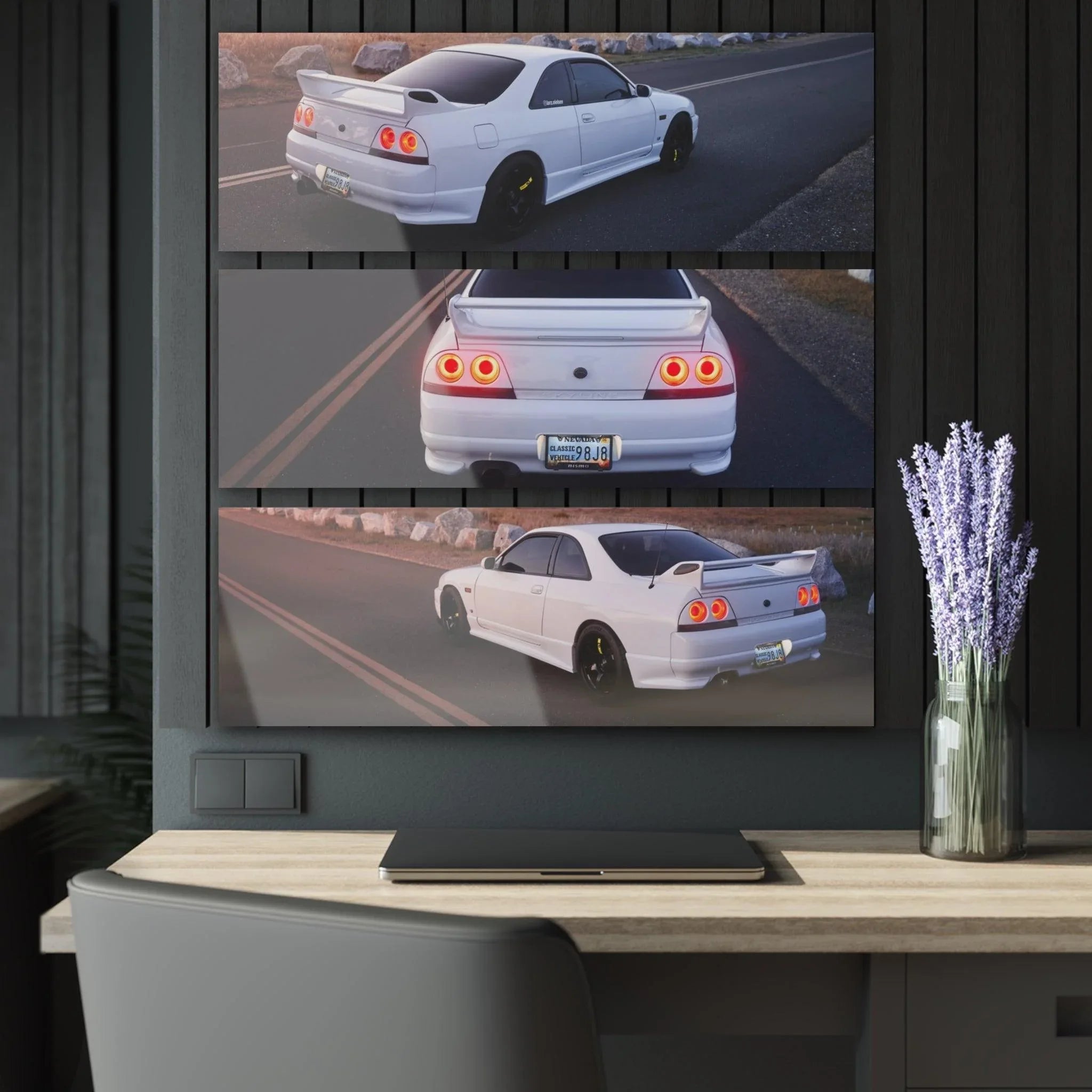 Nissan R33 GTS-T Skyline 3-Piece Acrylic Wall Art #001 Design
