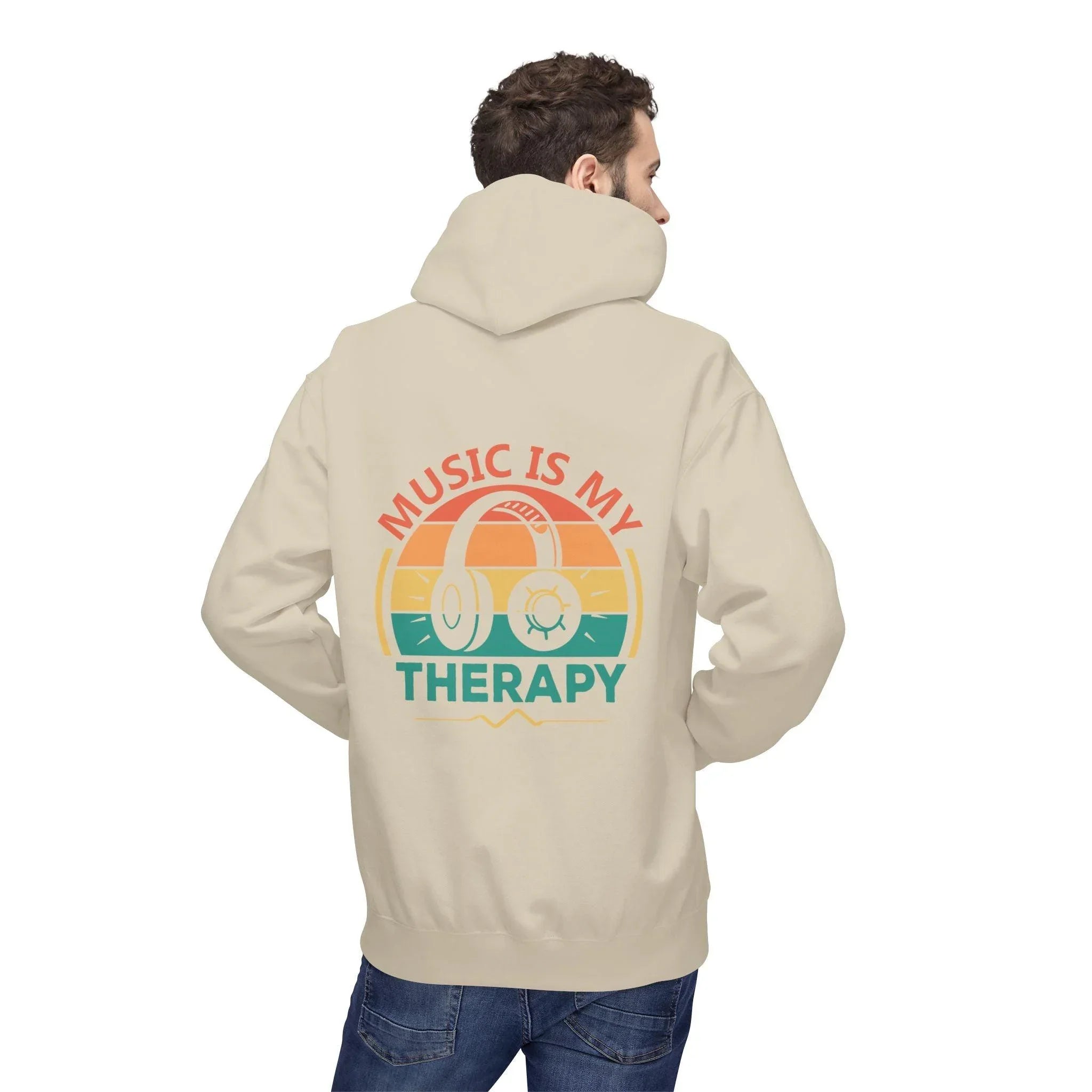 Cozy "Music Is My Therapy" Fleece Hoodie for Ultimate Comfort and Style