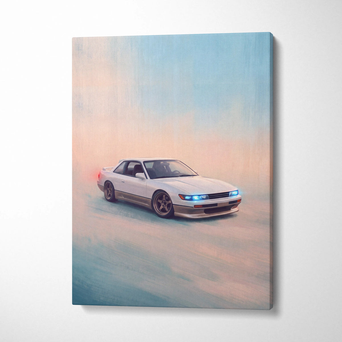 Nissan Silvia S13 Inspired Car Wall Art - Japanese Drift Vehicle Canvas Print for Living Room
