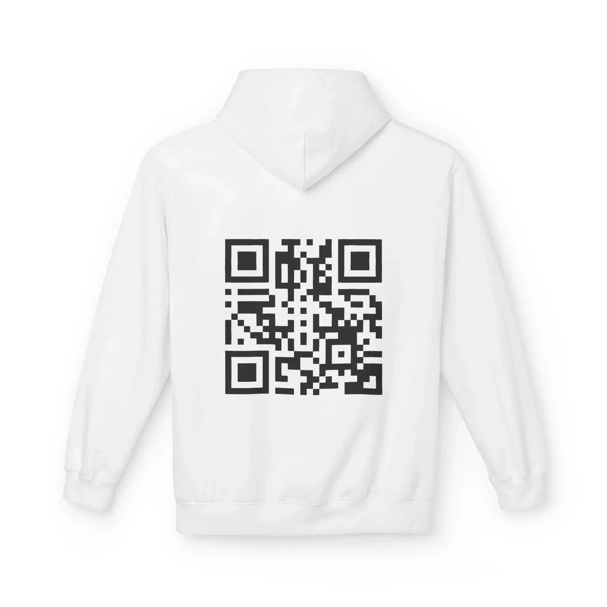 Rickroll QR Code Fleece Hoodie - Fun & Cozy Surprise Apparel