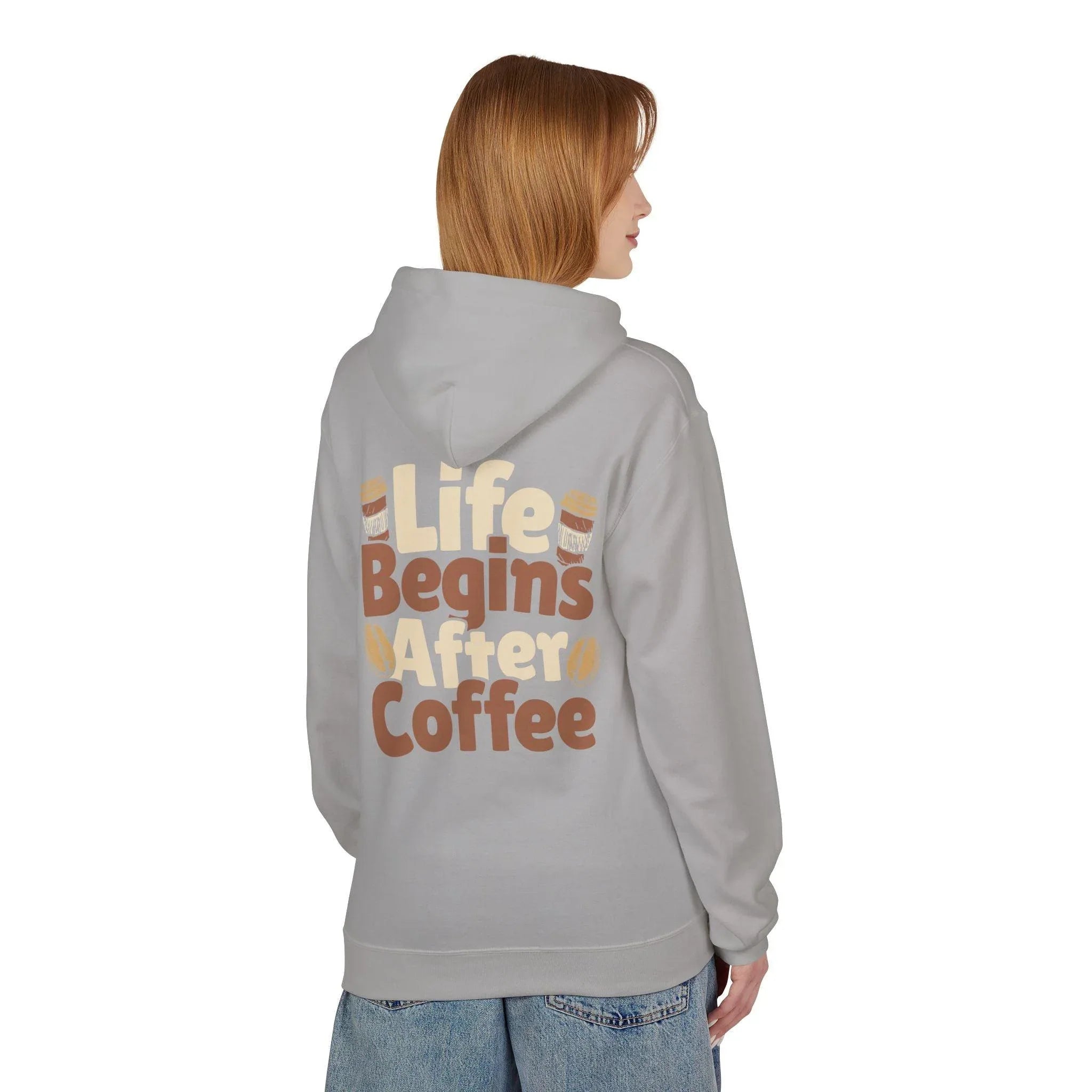 Cozy Life Begins After Coffee Fleece Pullover Hoodie
