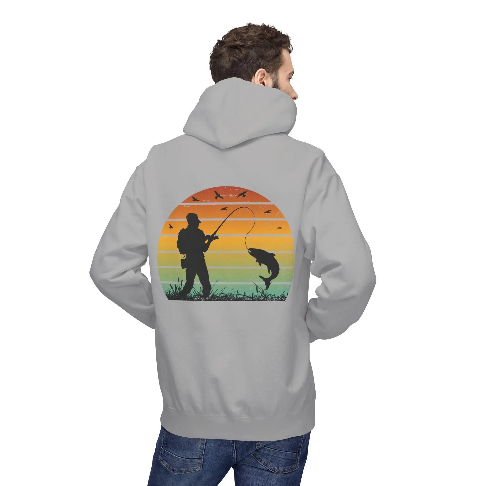 Ultimate Retro Fishing Fleece Hoodie for Comfort and Style