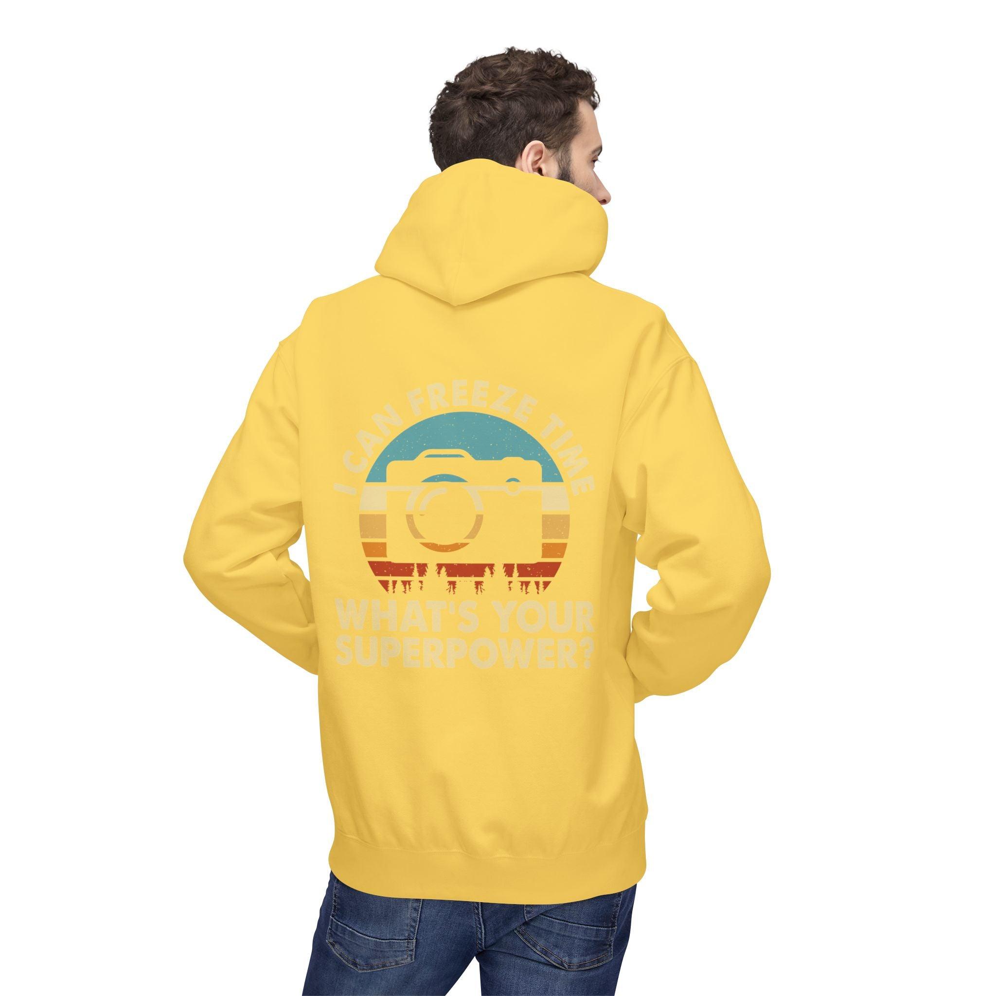 "I Can Freeze Time" Cozy Photographer's Fleece Hoodie - Perfect for Creative Souls!