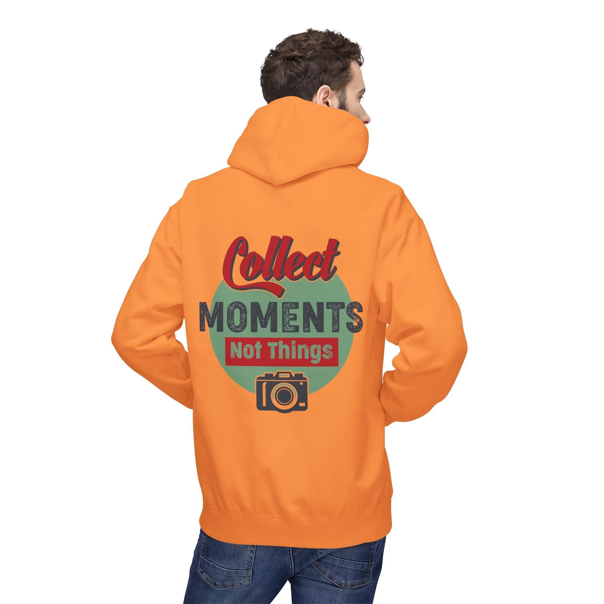Adventure-Ready Fleece Hoodie: 'Collect Moments, Not Things' for Passionate Photographers