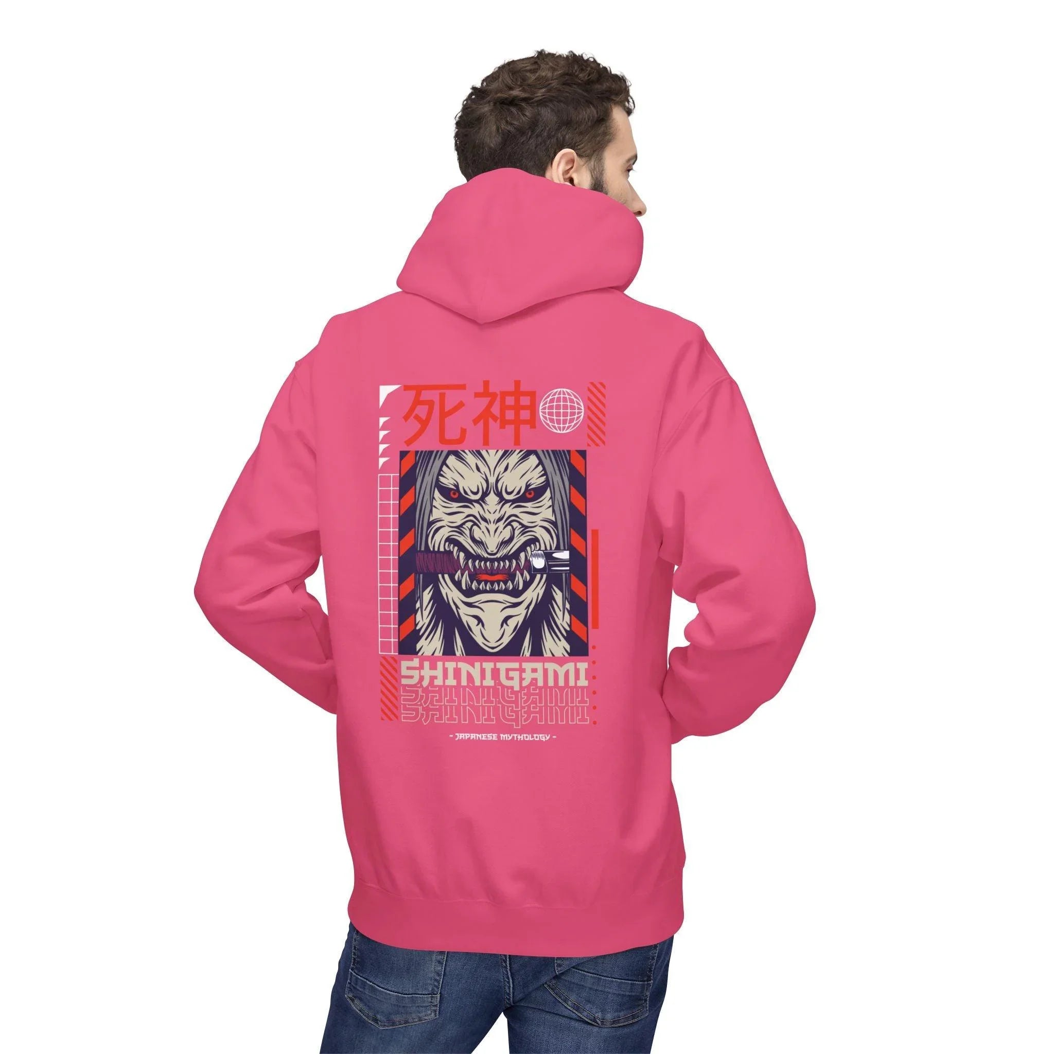 Shinigami-Inspired Japanese Streetwear Fleece Hoodie - Comfort Meets Cultural Style