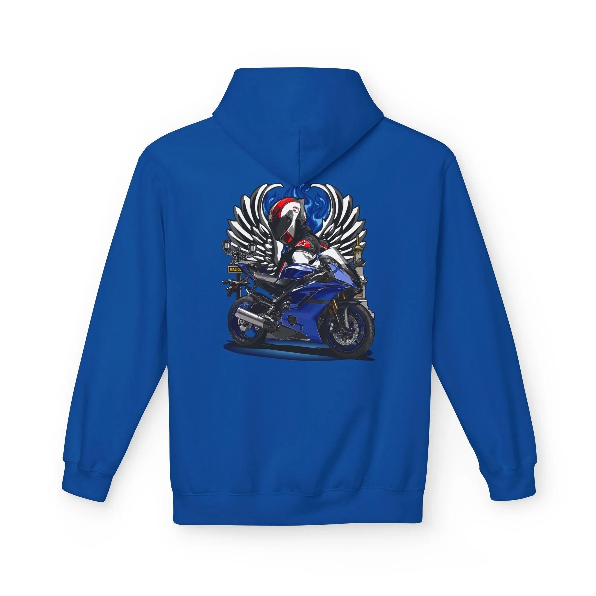 Yamaha R6 Winged Biker Fleece Hoodie - Ultimate Comfort for Motorcycle Lovers