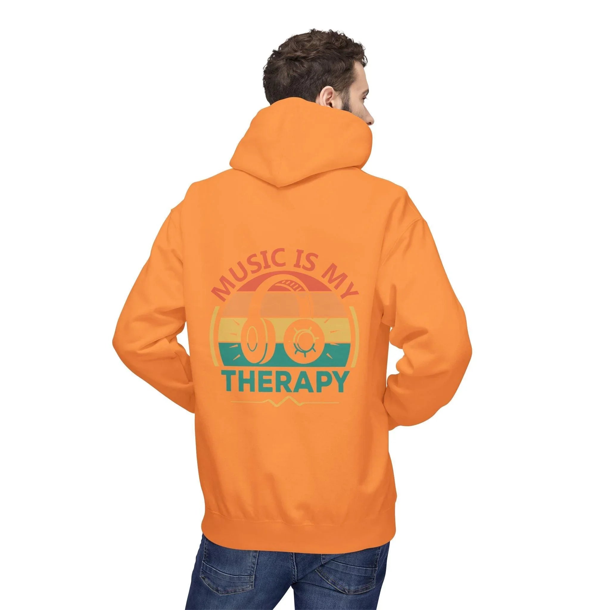Cozy "Music Is My Therapy" Fleece Hoodie for Ultimate Comfort and Style