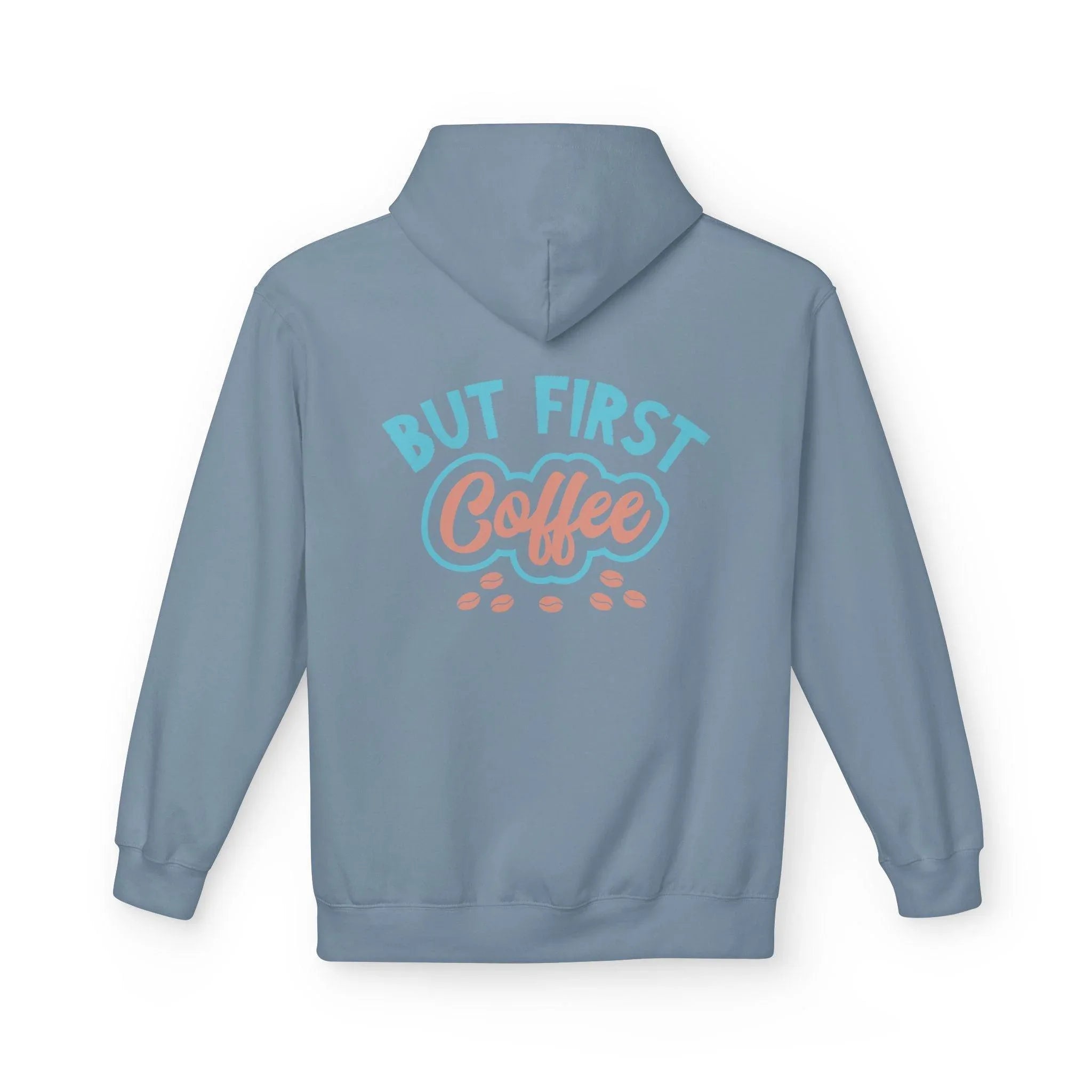 Cozy "But First Coffee" Fleece Hoodie for Coffee Lovers