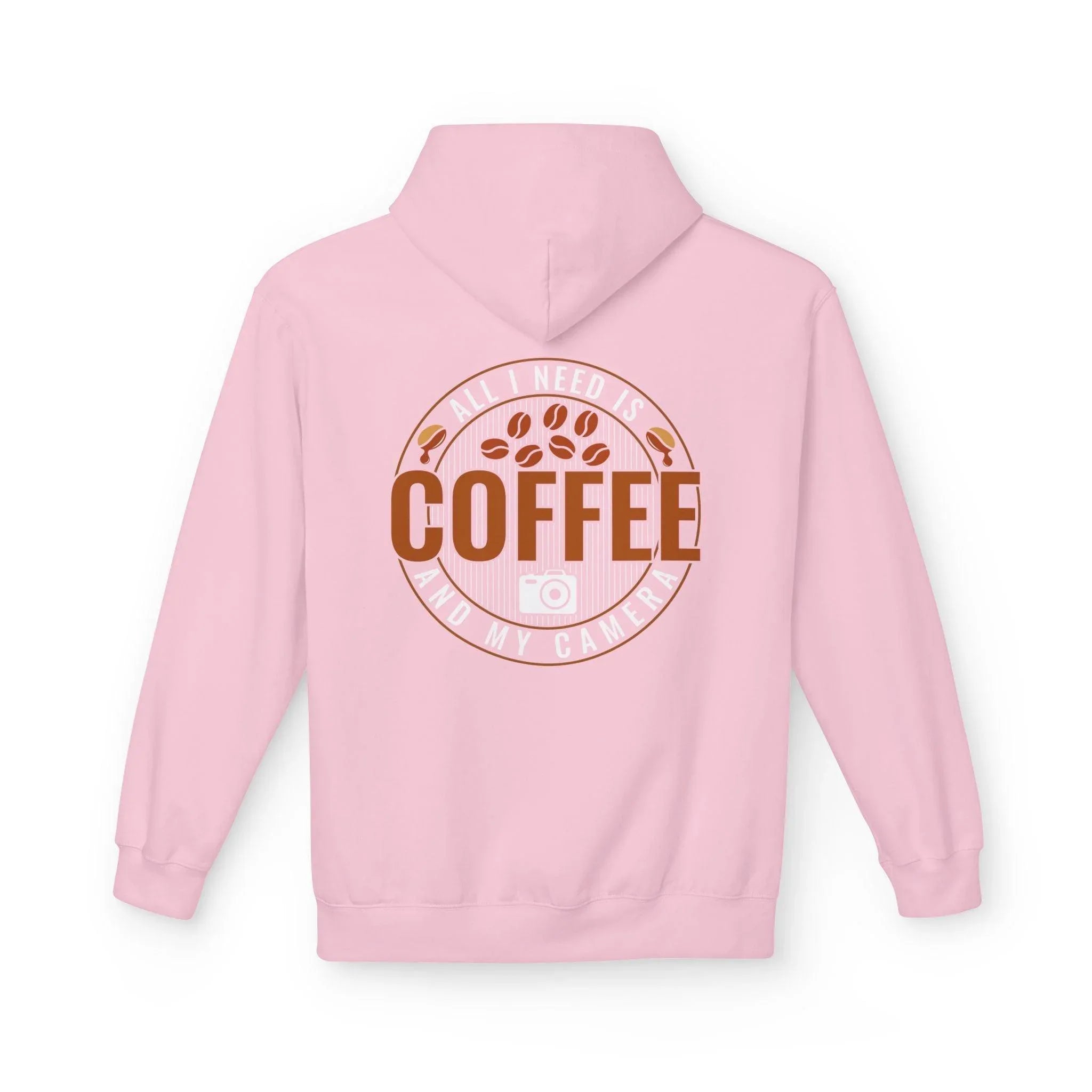 Cozy Photographer's Dream: 'All I Need is My Coffee' Fleece Hoodie