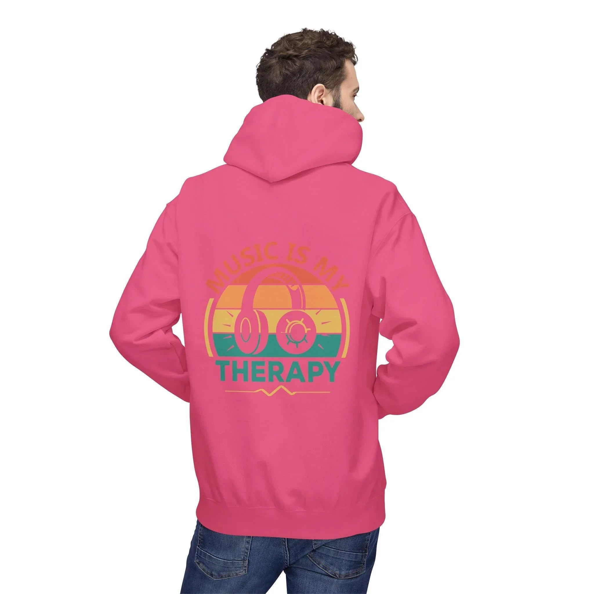 Cozy "Music Is My Therapy" Fleece Hoodie for Ultimate Comfort and Style