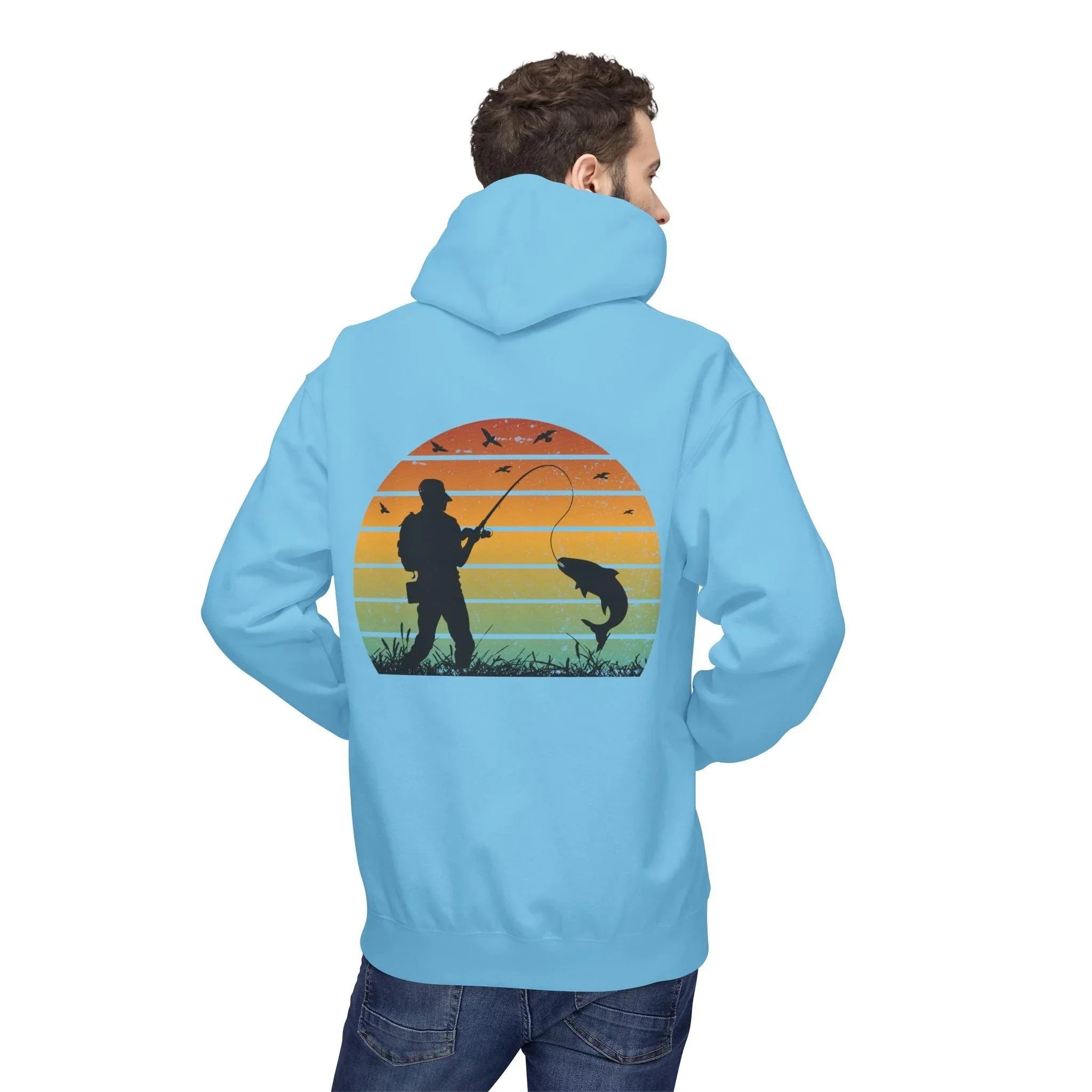 Ultimate Retro Fishing Fleece Hoodie for Comfort and Style
