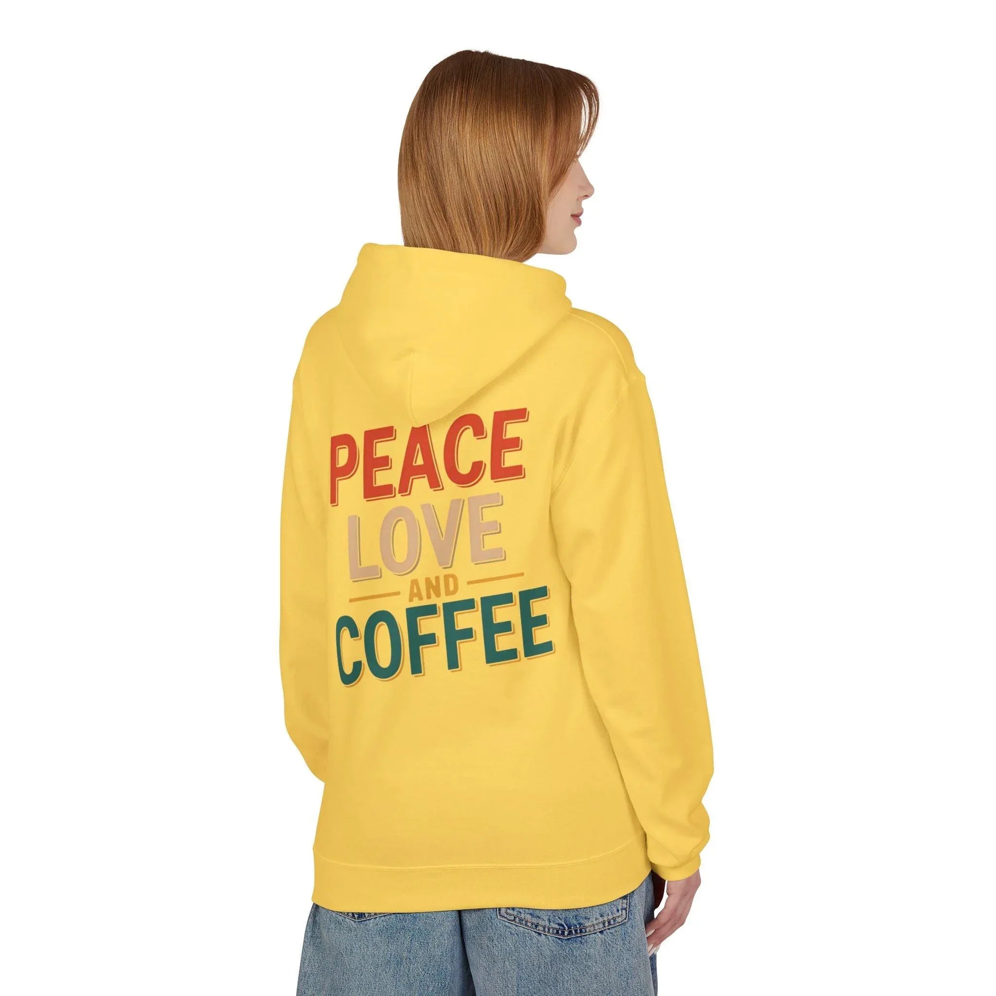 Cozy Coffee Vibes: Ultimate Peace, Love & Comfort Fleece Hoodie