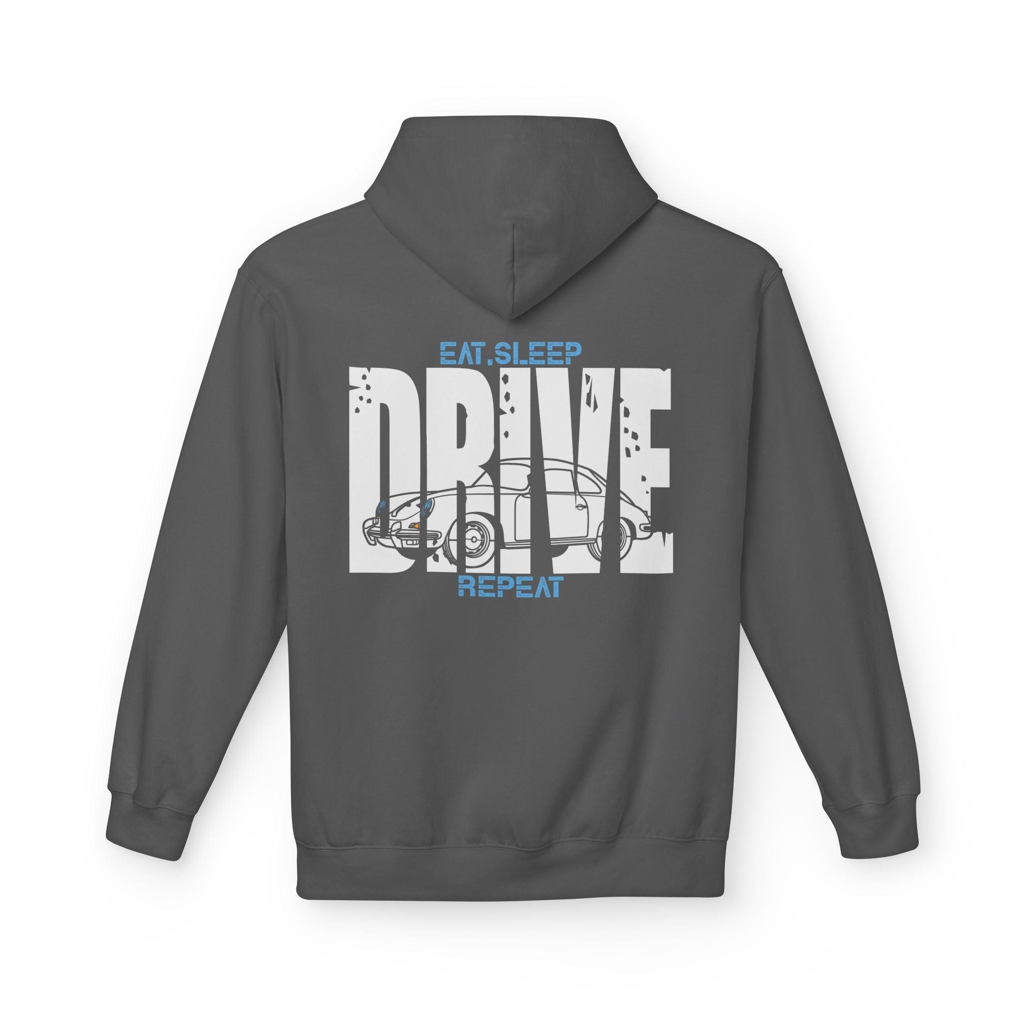 Classic Porsche 356 DRIVE Fleece Hoodie for Car Enthusiasts