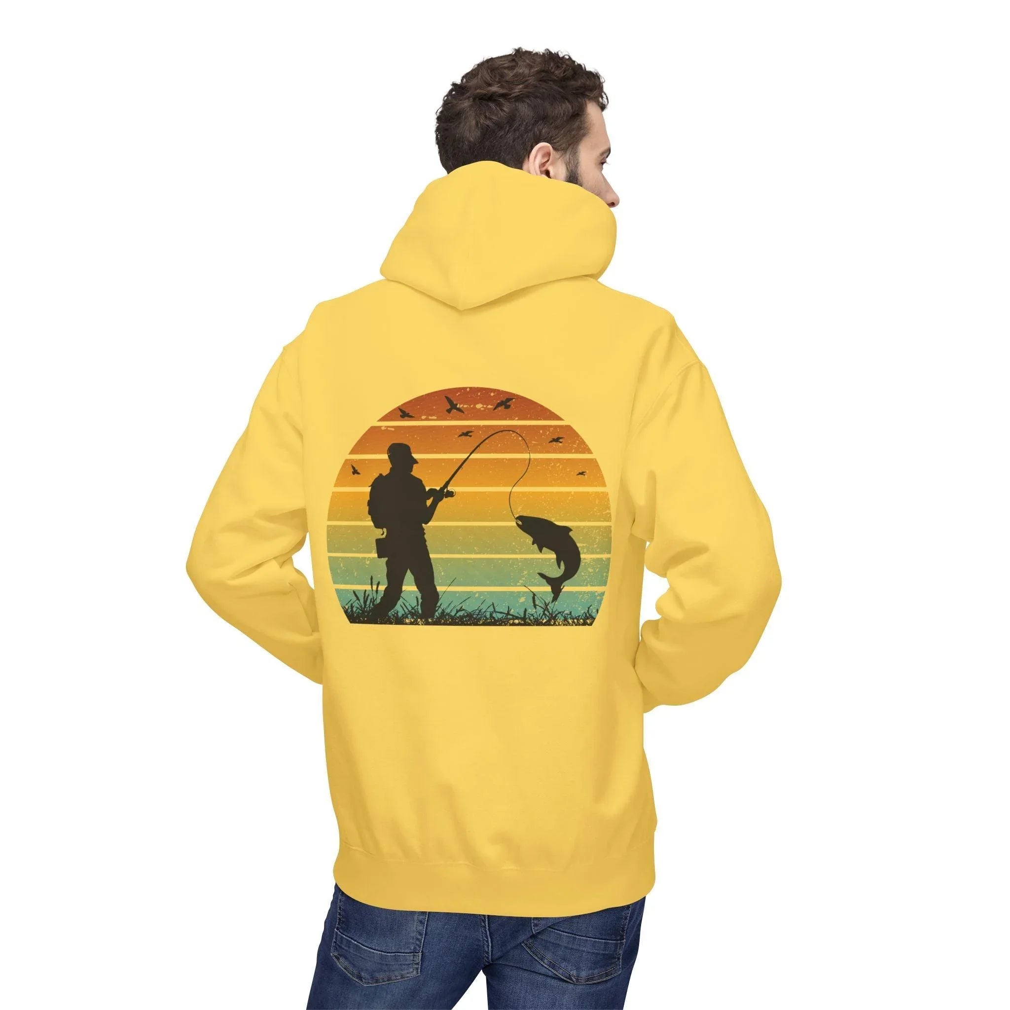 Ultimate Retro Fishing Fleece Hoodie for Comfort and Style