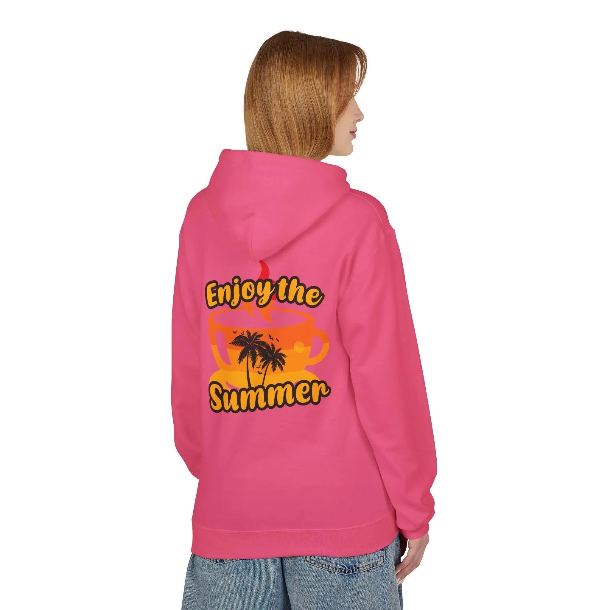 Cozy "Summer Vibes" Coffee Fleece Hoodie for Ultimate Comfort and Style