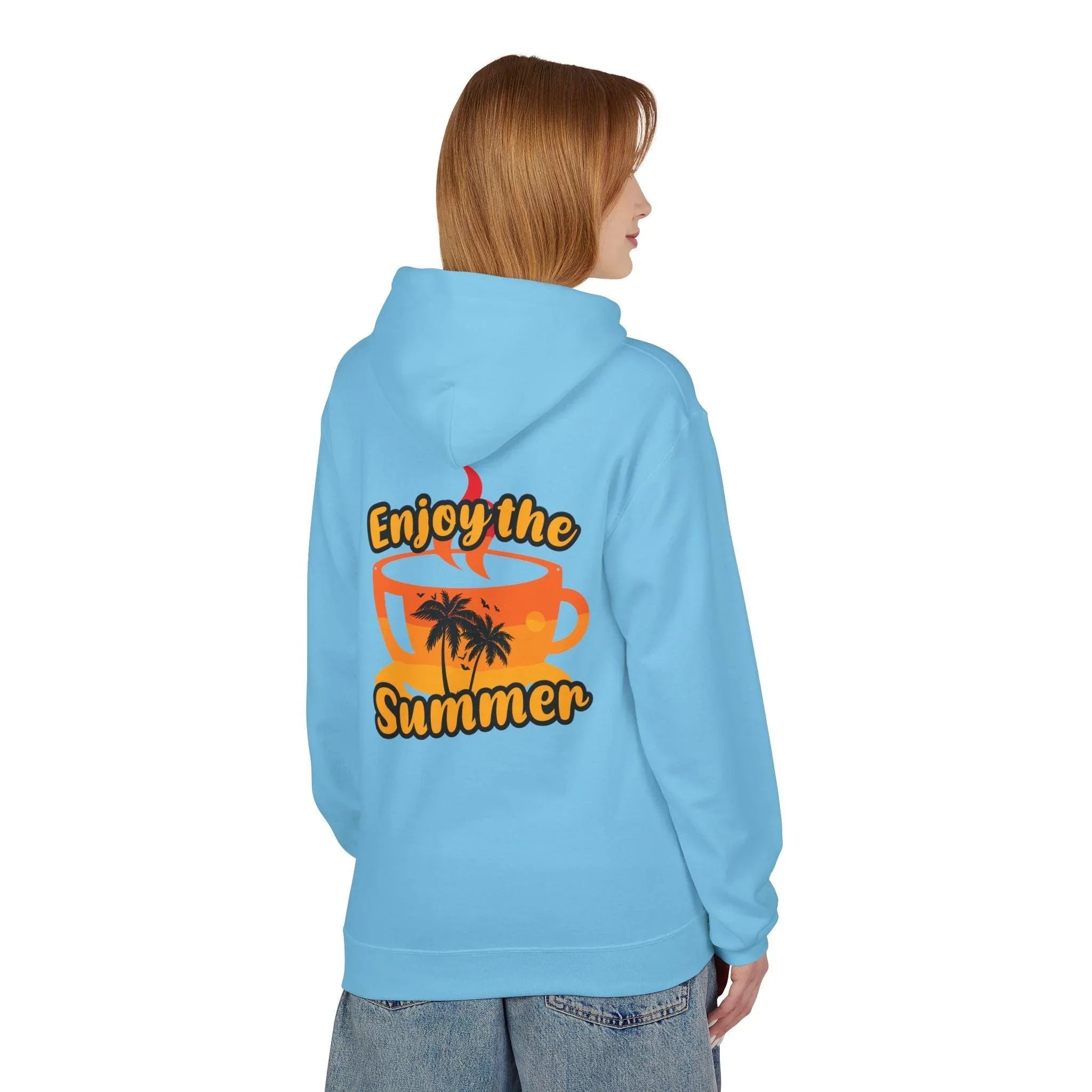 Cozy "Summer Vibes" Coffee Fleece Hoodie for Ultimate Comfort and Style