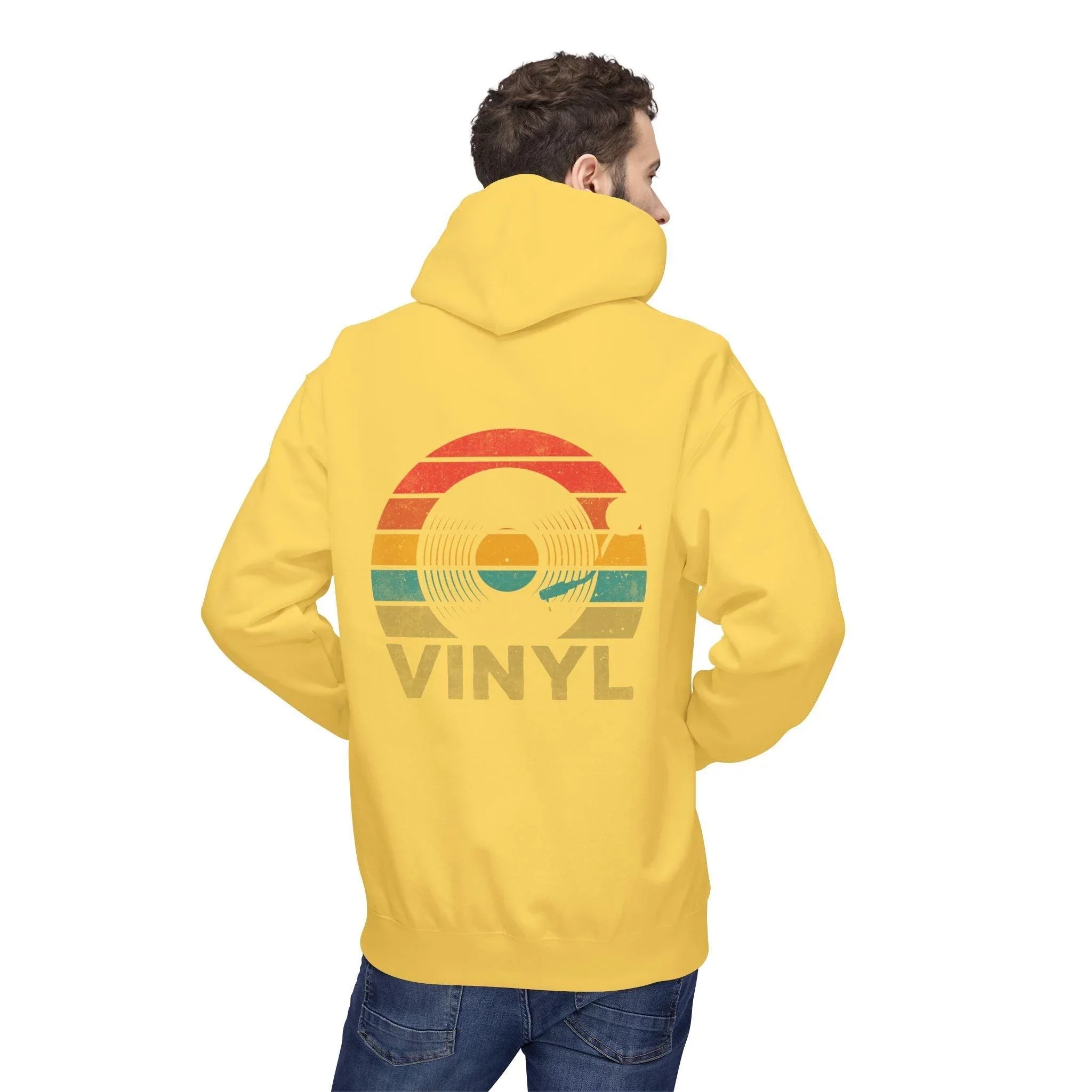 Cozy Vintage Music Vinyl Fleece Hoodie for Ultimate Style and Comfort