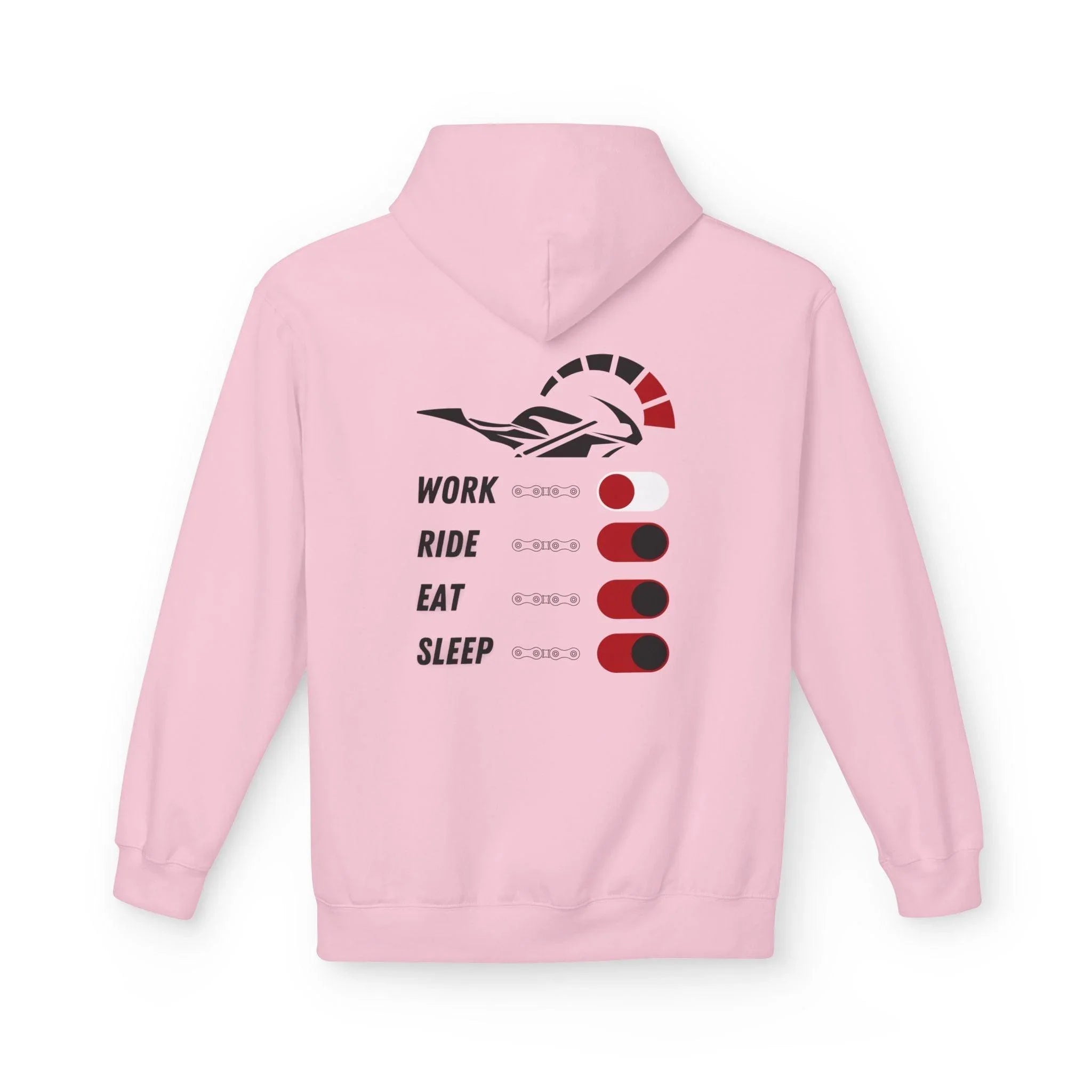 Throttle Designs Adventure Fleece Hoodie - "Live to Ride, Eat, Sleep"