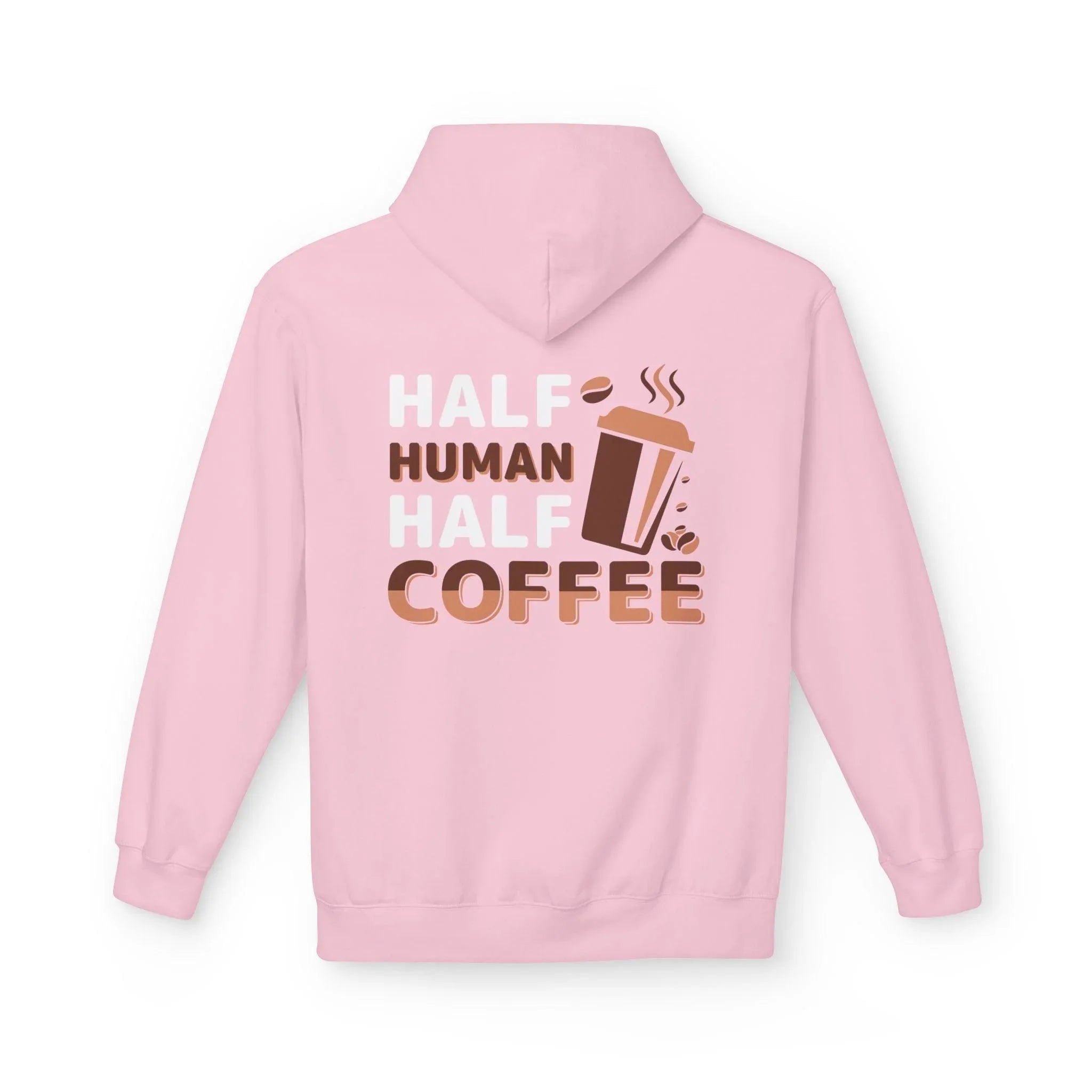 Cozy Coffee Lover's Fleece Hoodie: Half Human, Half Brewed Bliss