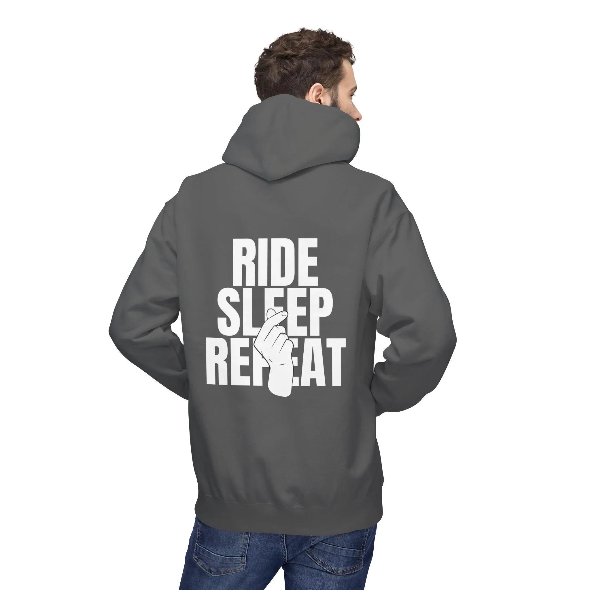 Cozy Comfort "Ride, Sleep, Repeat" Fleece Hoodie