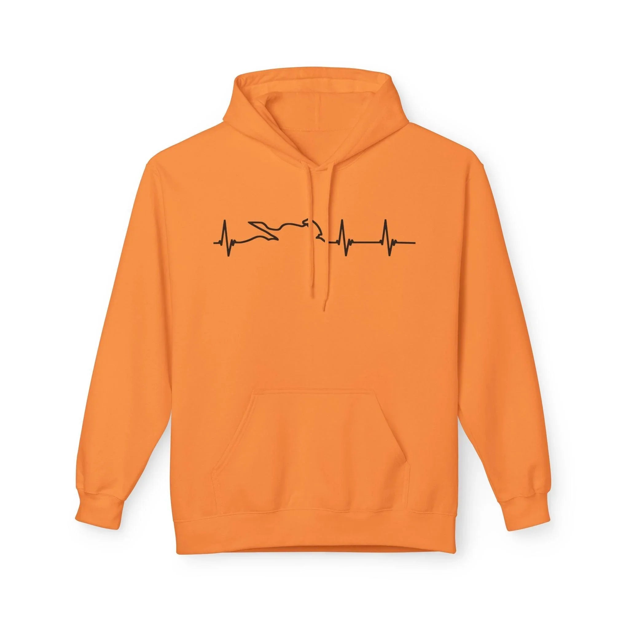 Motorcycle Passion Heartbeat Fleece Pullover Hoodie