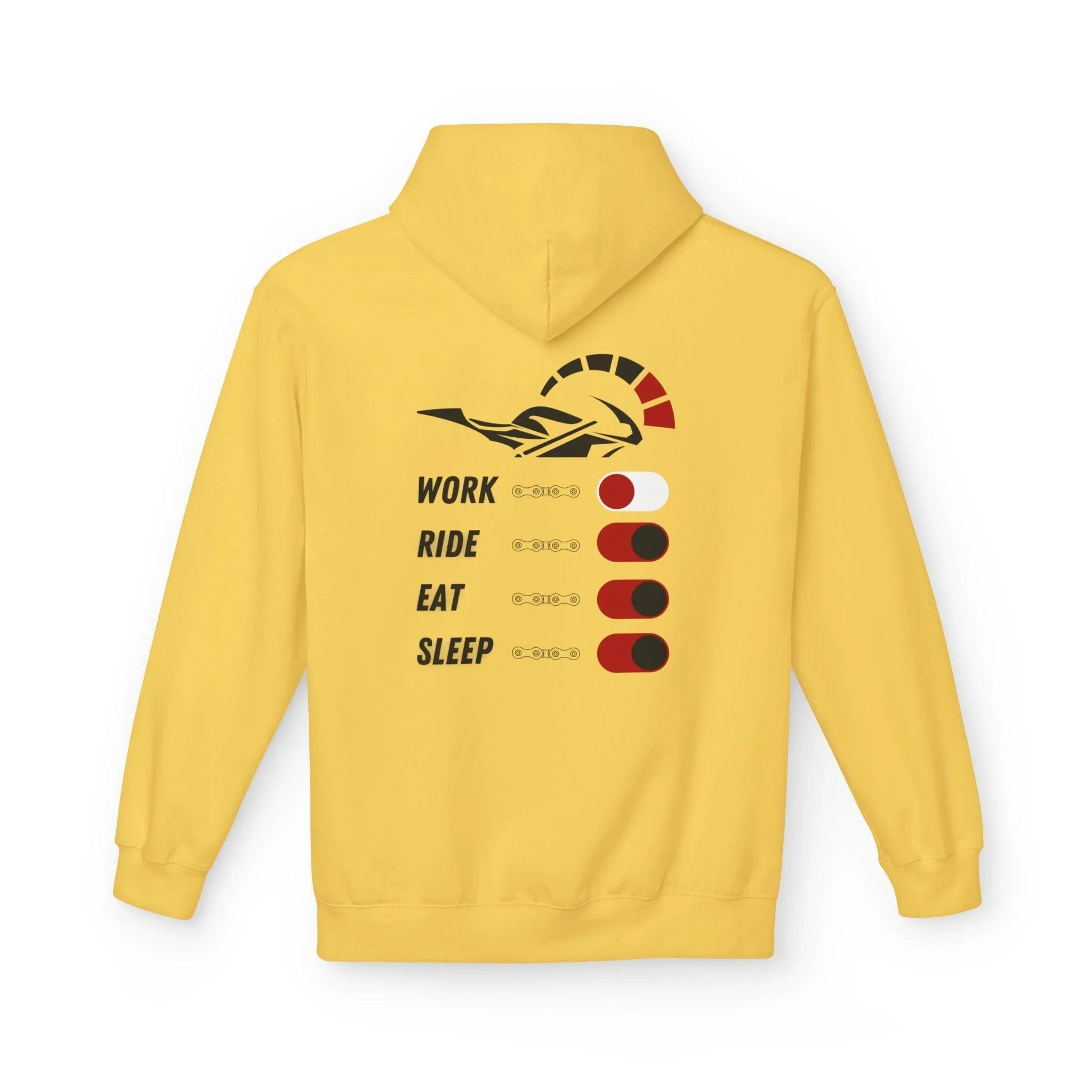 Throttle Designs Adventure Fleece Hoodie - "Live to Ride, Eat, Sleep"