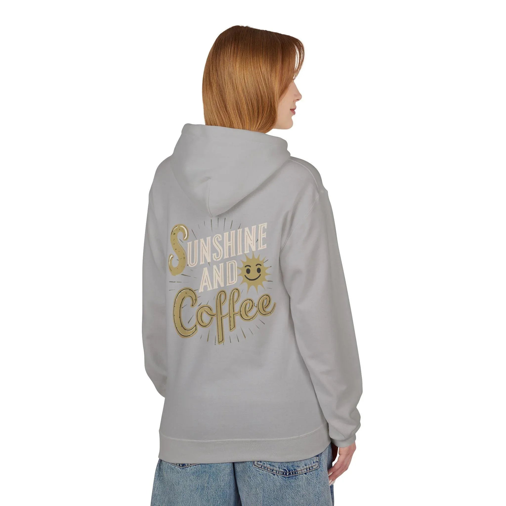 Cozy Sunshine & Coffee Fleece Pullover Hoodie