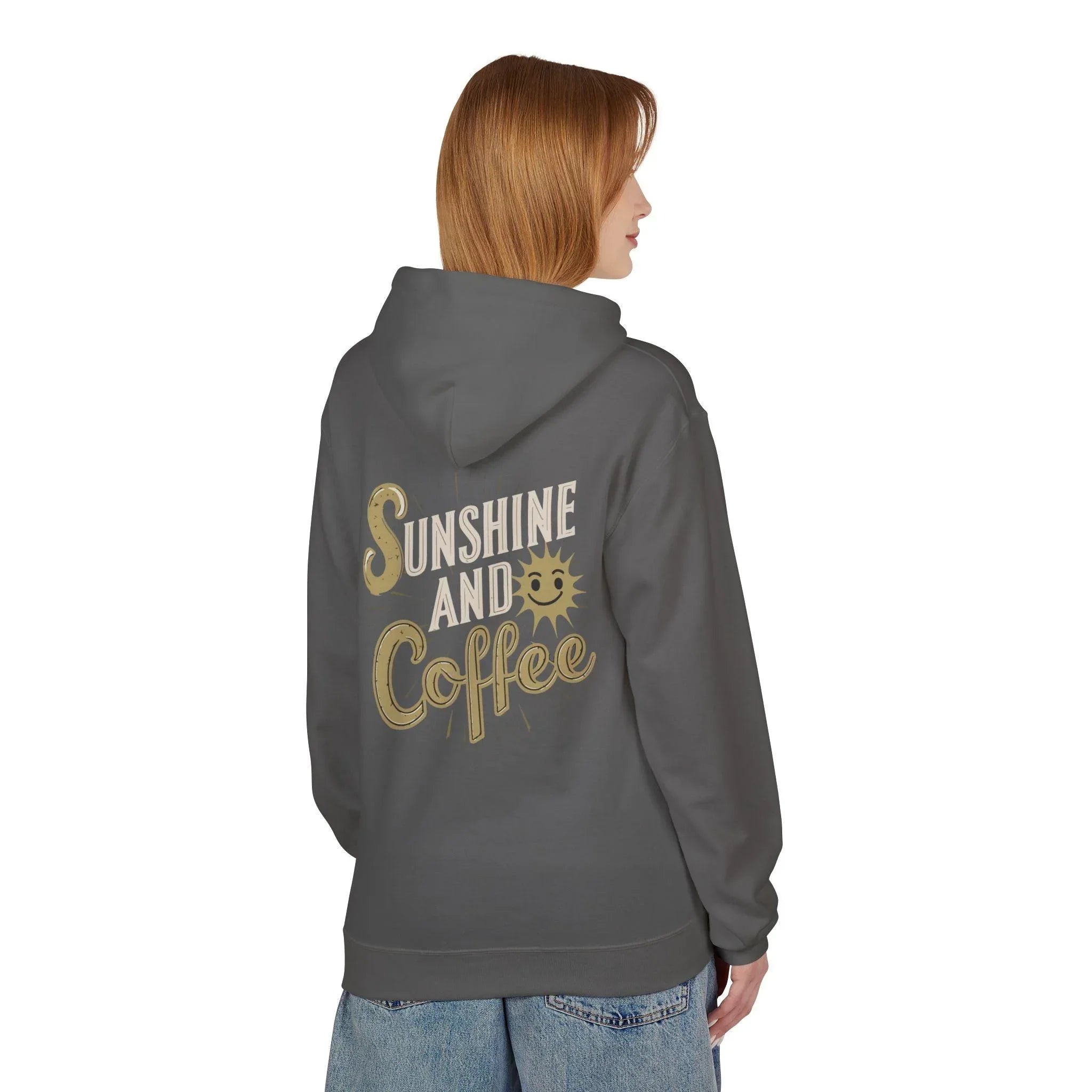 Cozy Sunshine & Coffee Fleece Pullover Hoodie