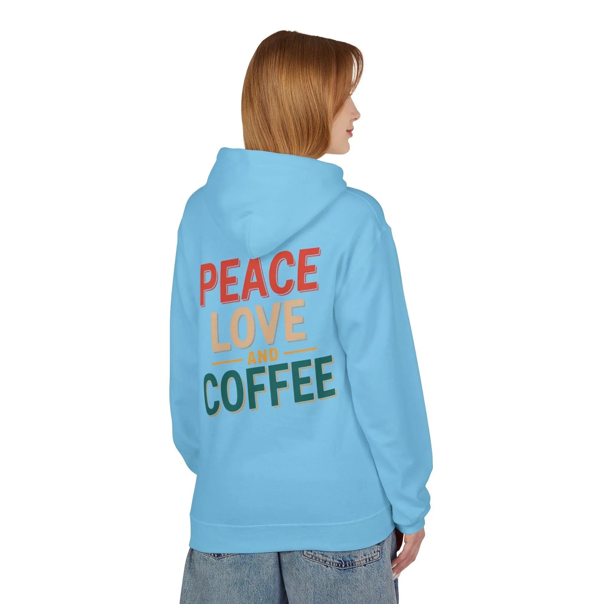 Cozy Coffee Vibes: Ultimate Peace, Love & Comfort Fleece Hoodie