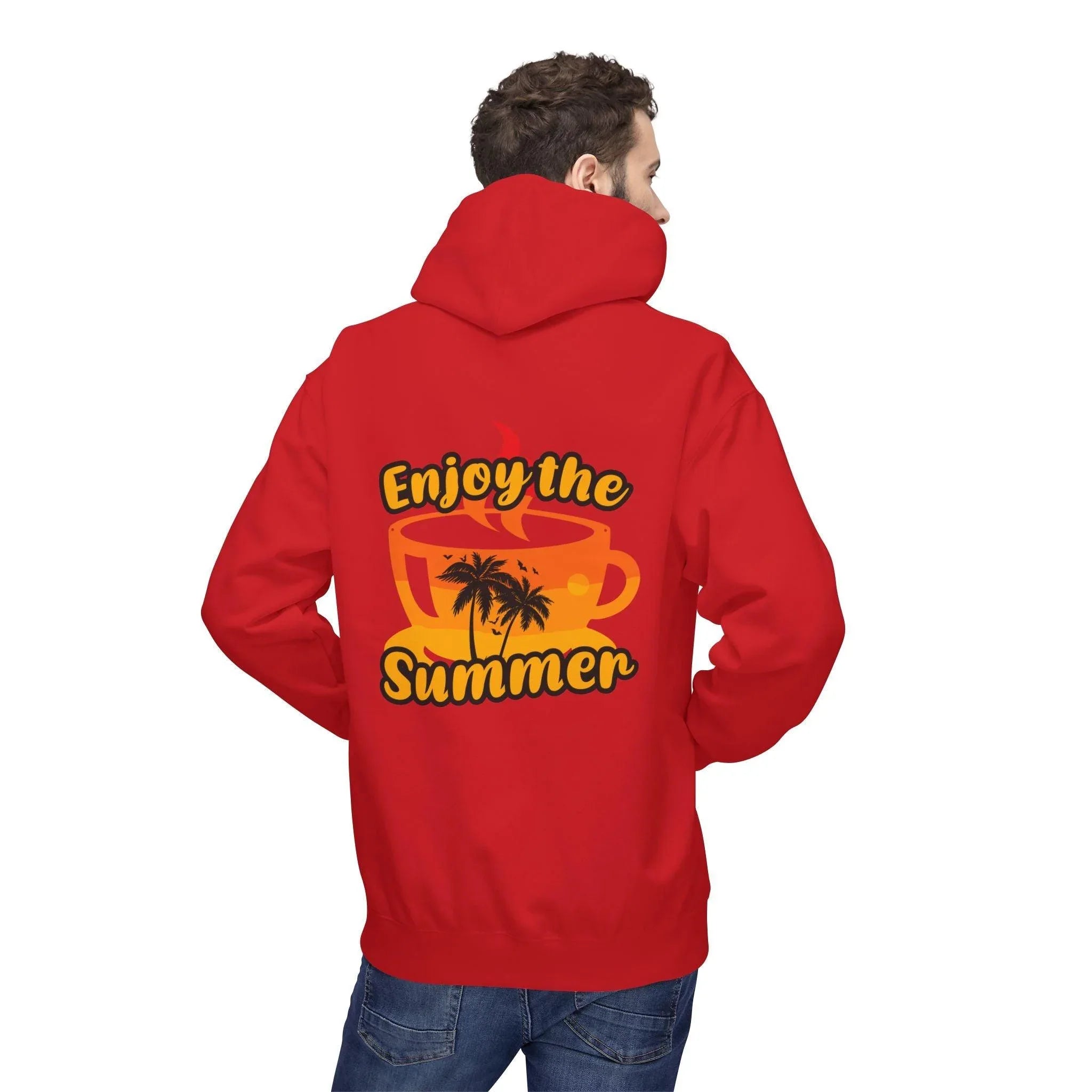 Cozy "Summer Vibes" Coffee Fleece Hoodie for Ultimate Comfort and Style