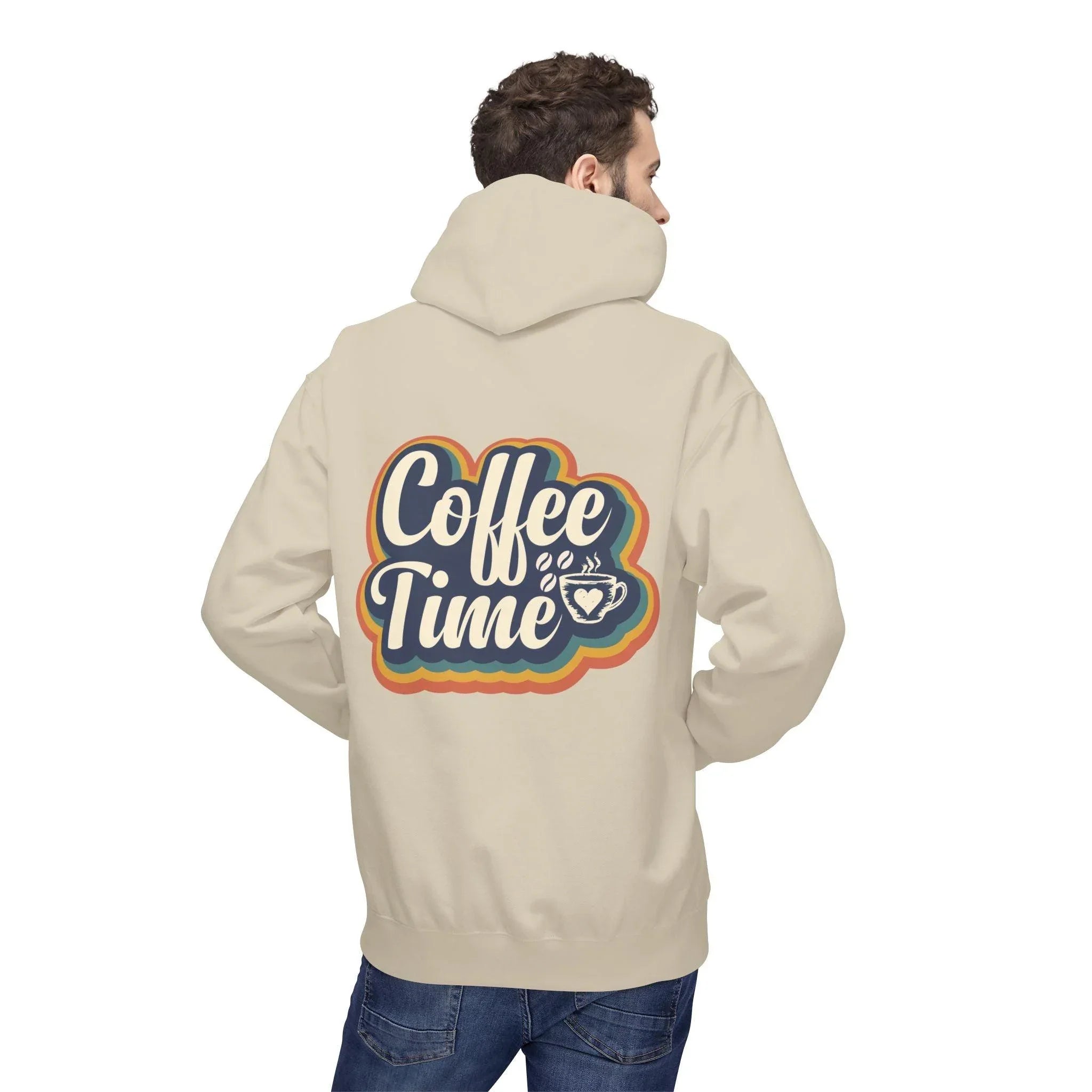 Cozy 'Coffee Time' Fleece Hoodie for Trendy Style and Comfort