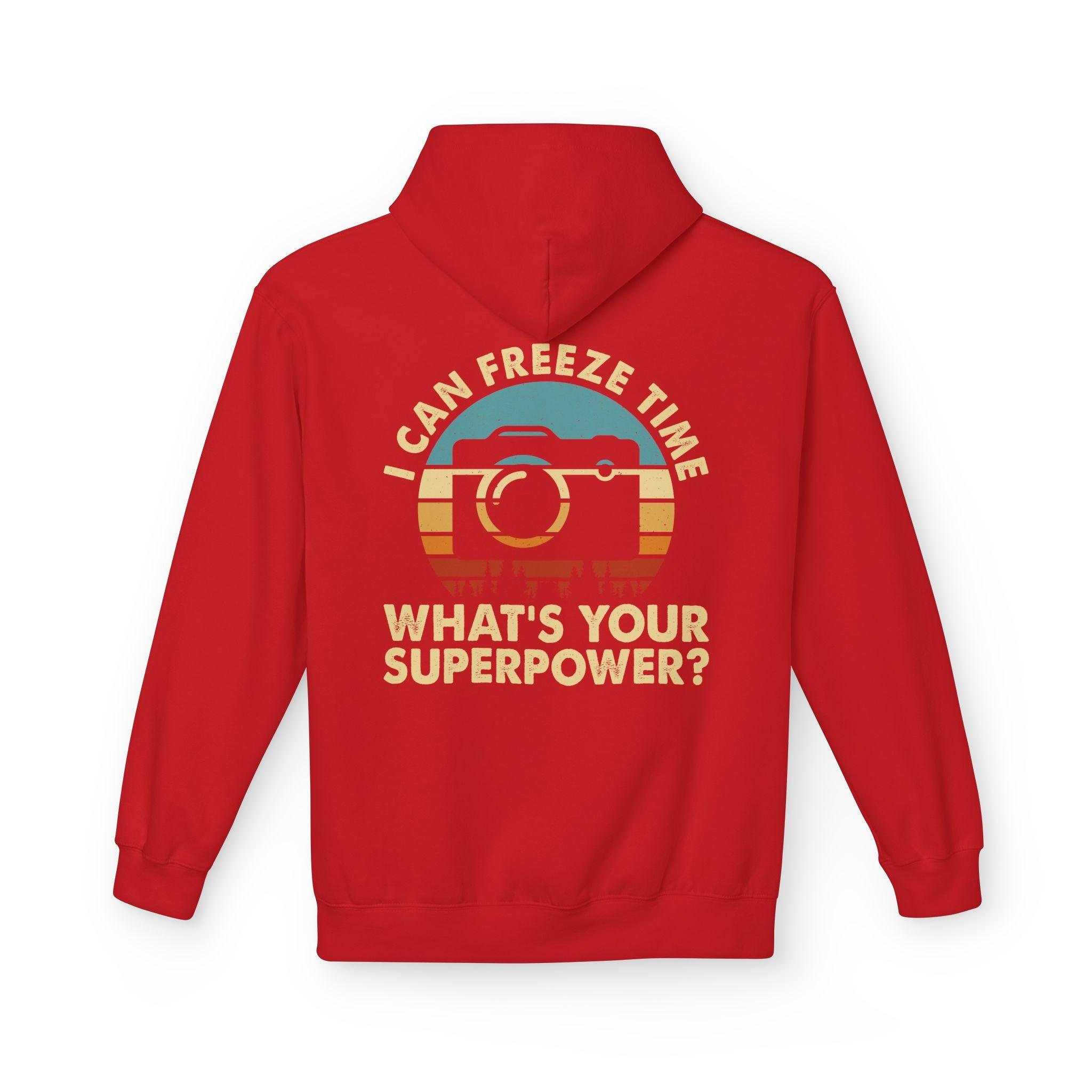 "I Can Freeze Time" Cozy Photographer's Fleece Hoodie - Perfect for Creative Souls!