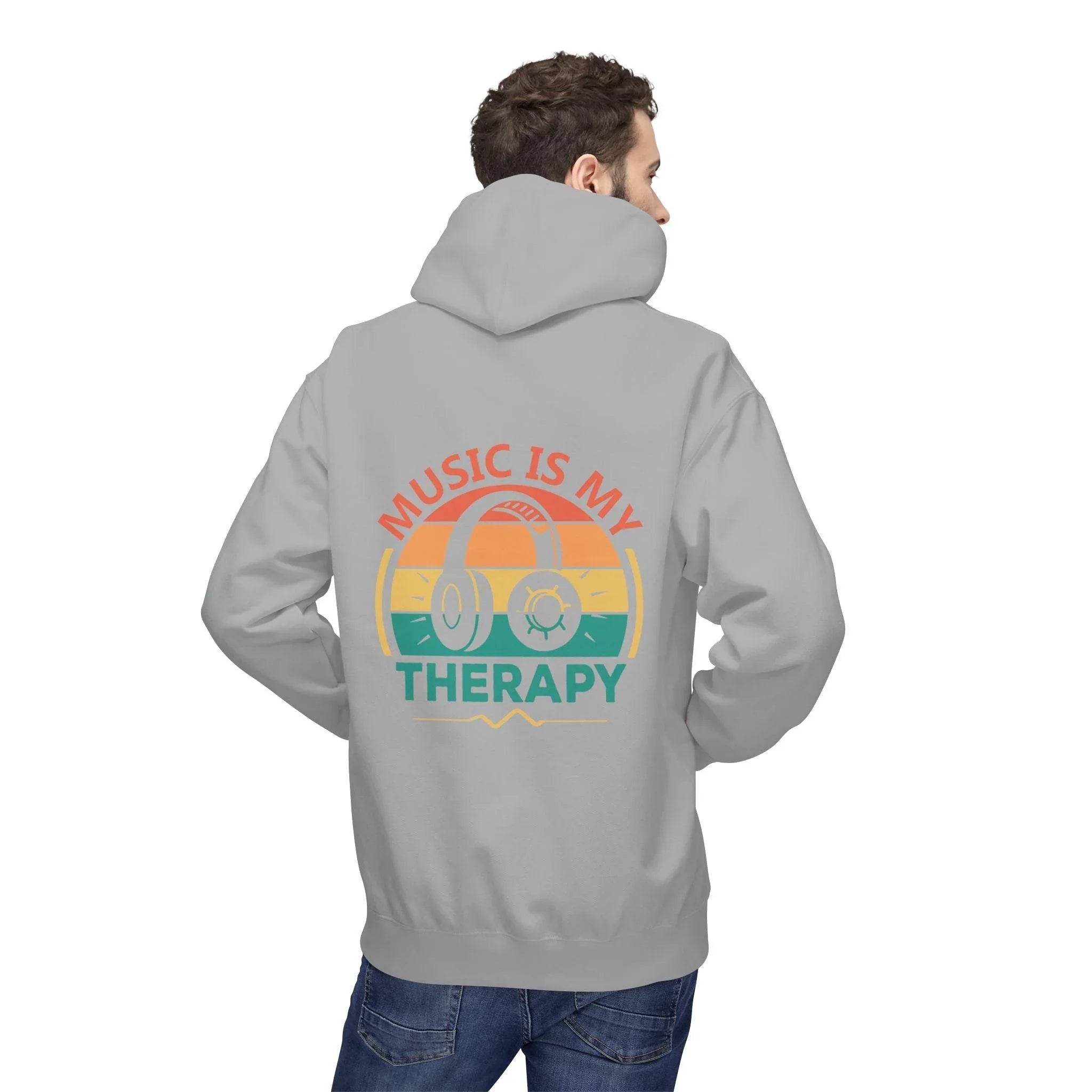 Cozy "Music Is My Therapy" Fleece Hoodie for Ultimate Comfort and Style