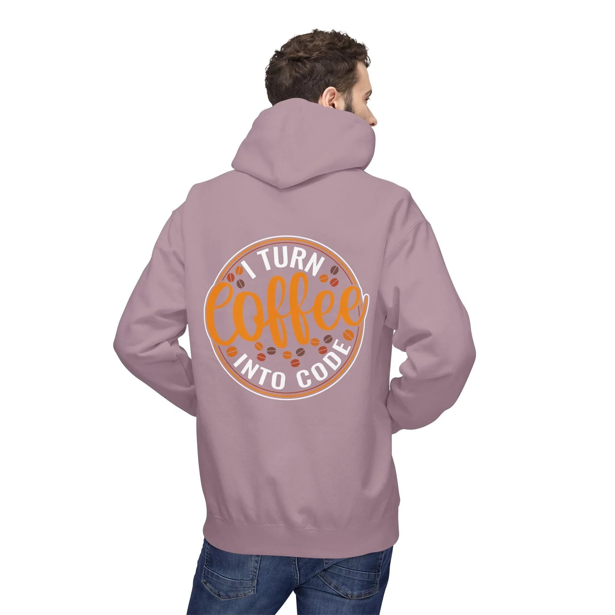 "I Turn Coffee Into Code" Cozy Hoodie for Coders and Tech Lovers