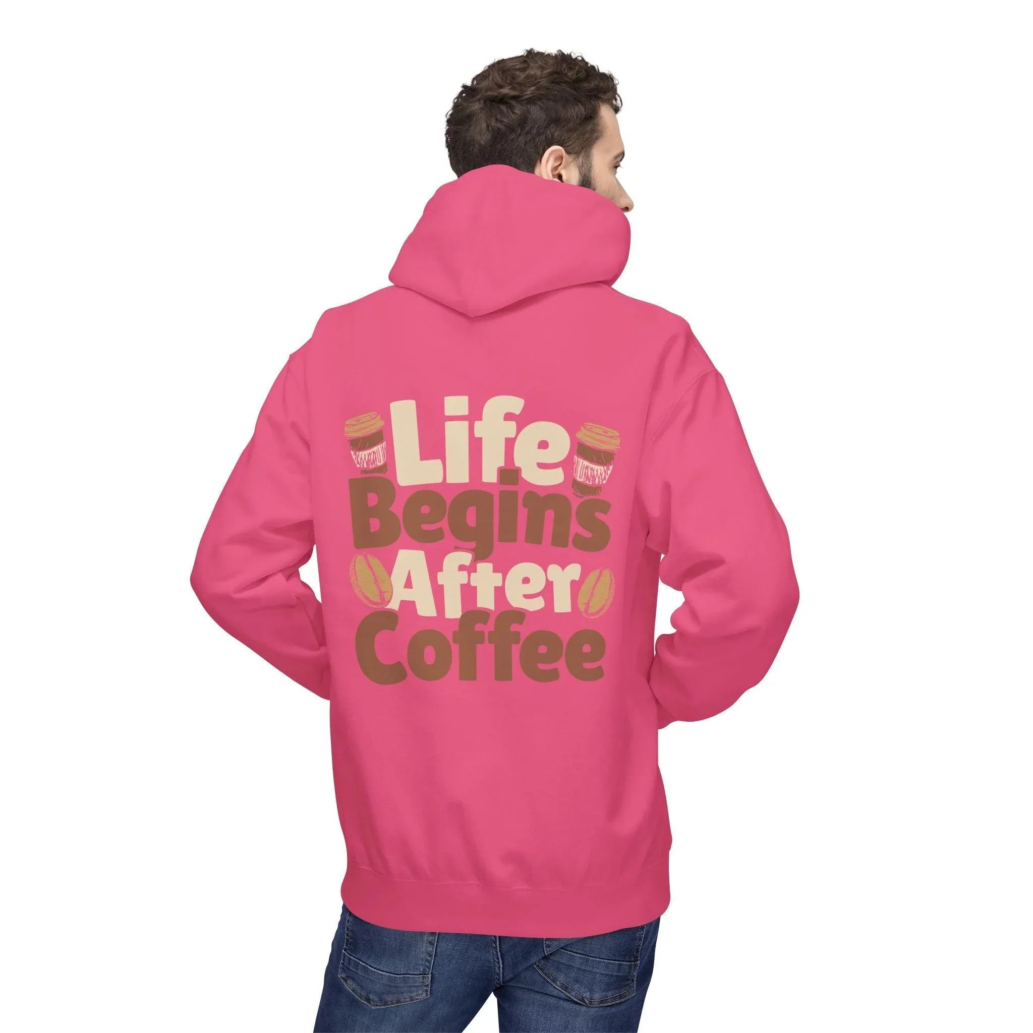 Cozy Life Begins After Coffee Fleece Pullover Hoodie