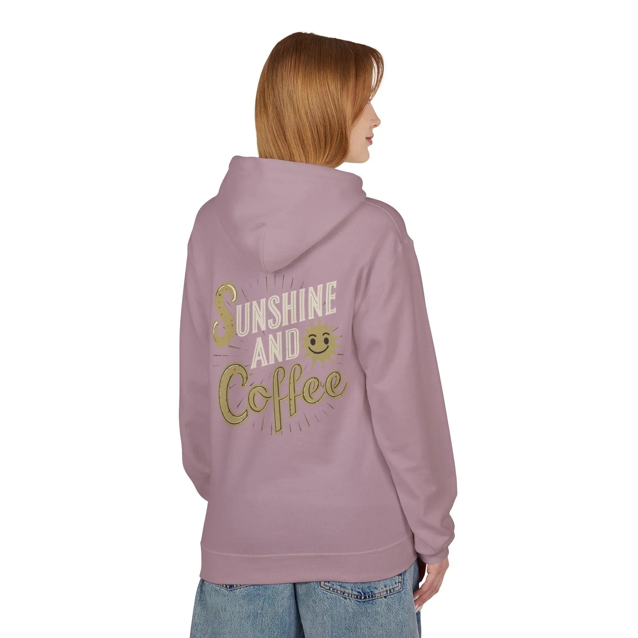 Cozy Sunshine & Coffee Fleece Pullover Hoodie
