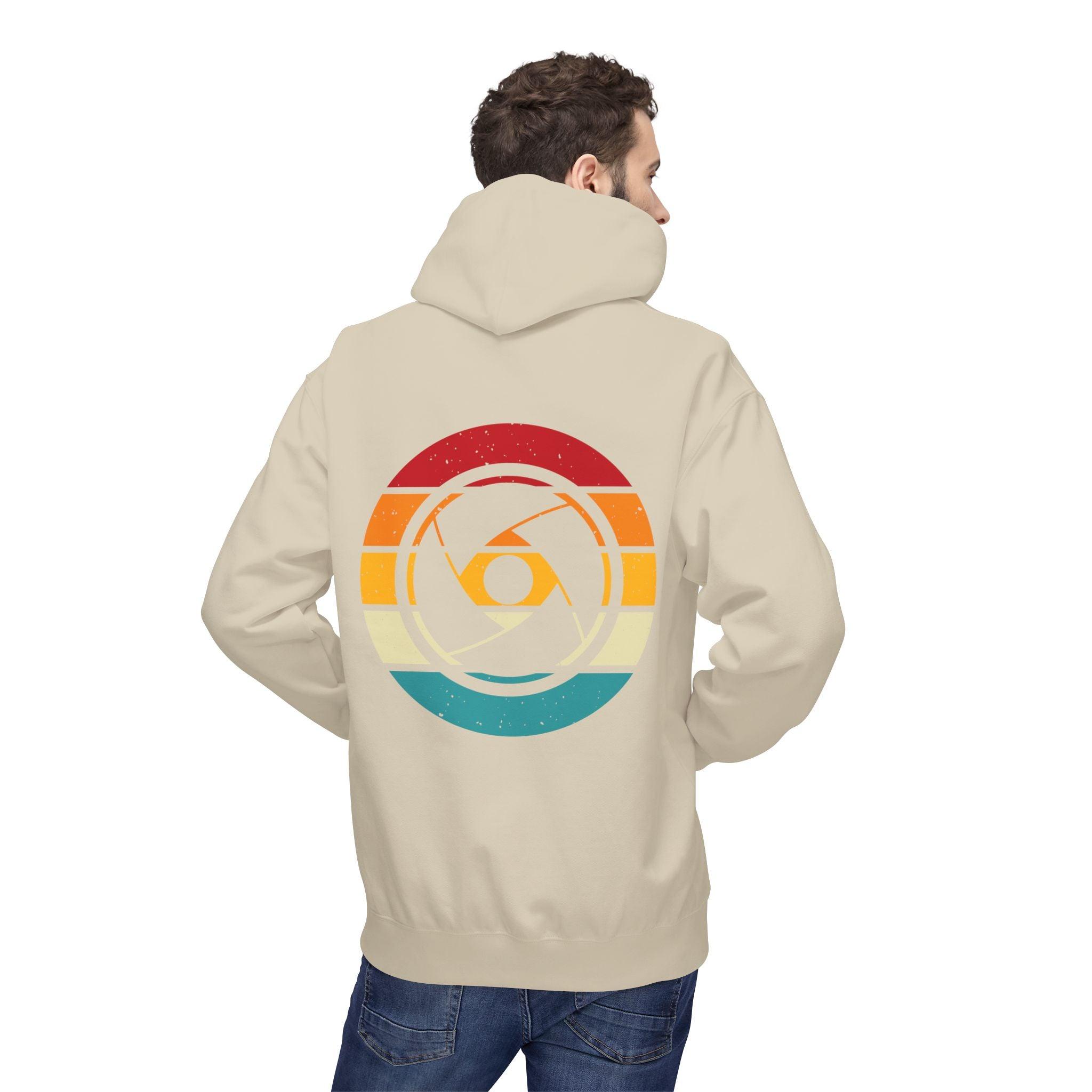 Cozy Photographer's Hoodie with Retro Aperture Design for Creative Souls