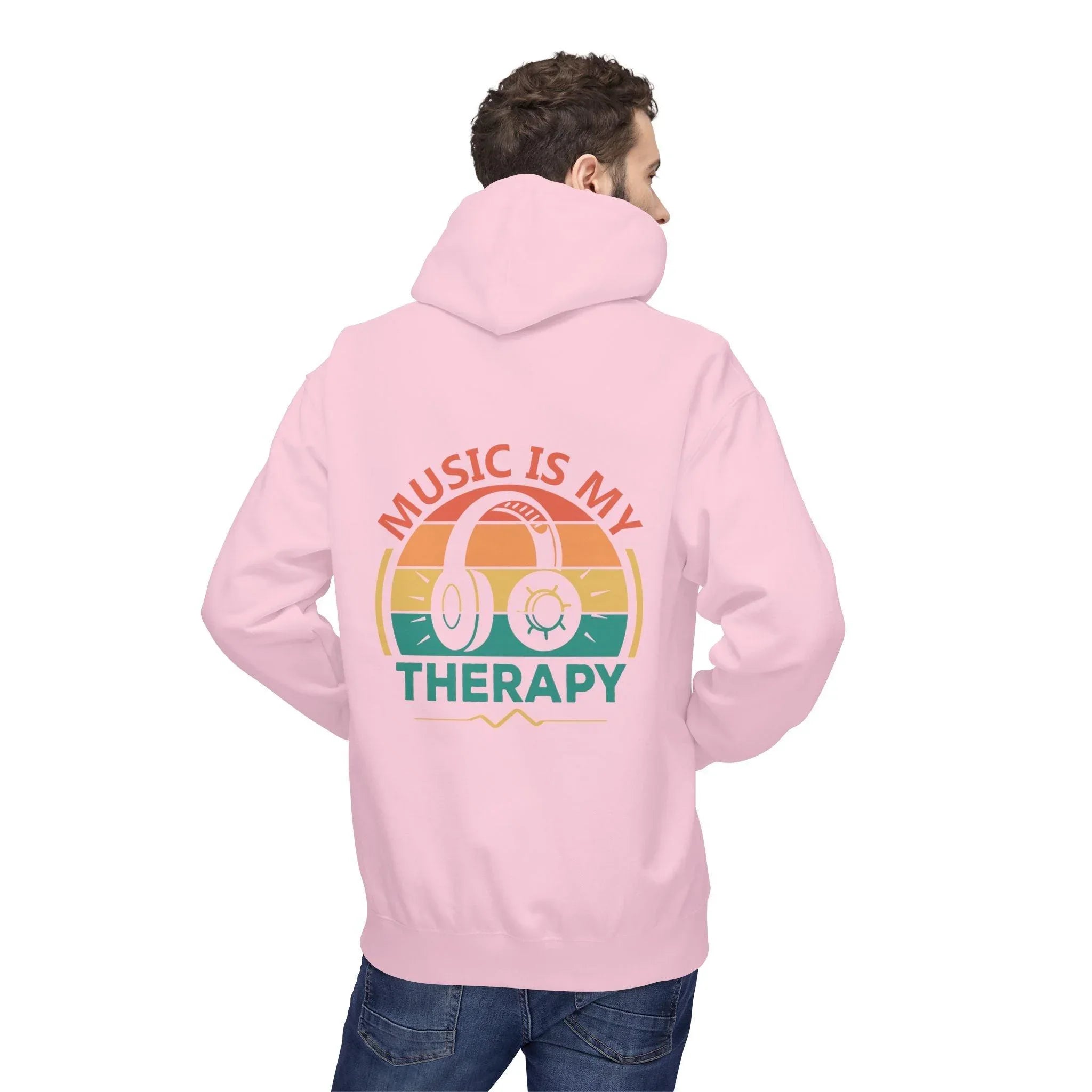 Cozy "Music Is My Therapy" Fleece Hoodie for Ultimate Comfort and Style