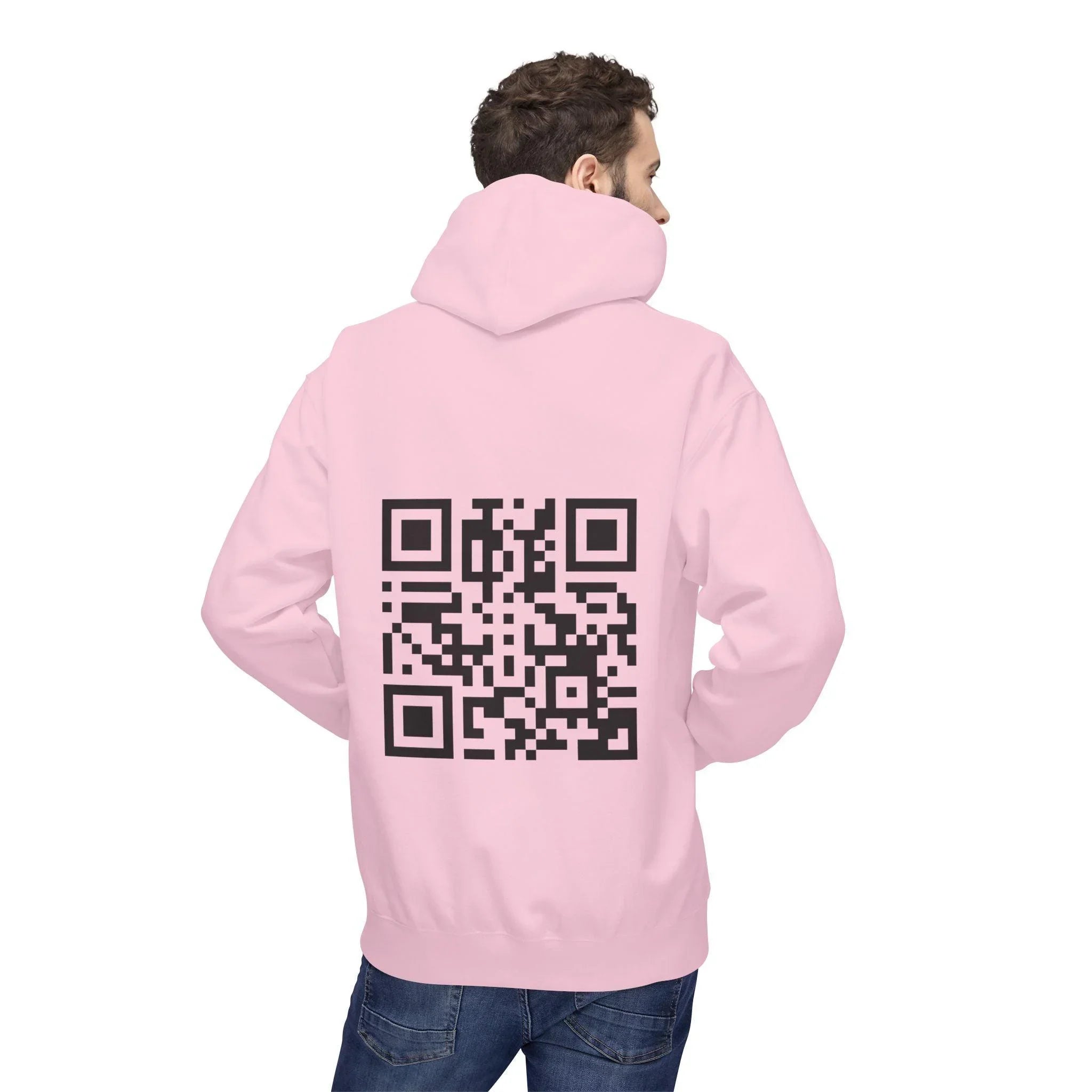 Rickroll QR Code Fleece Hoodie - Fun & Cozy Surprise Apparel