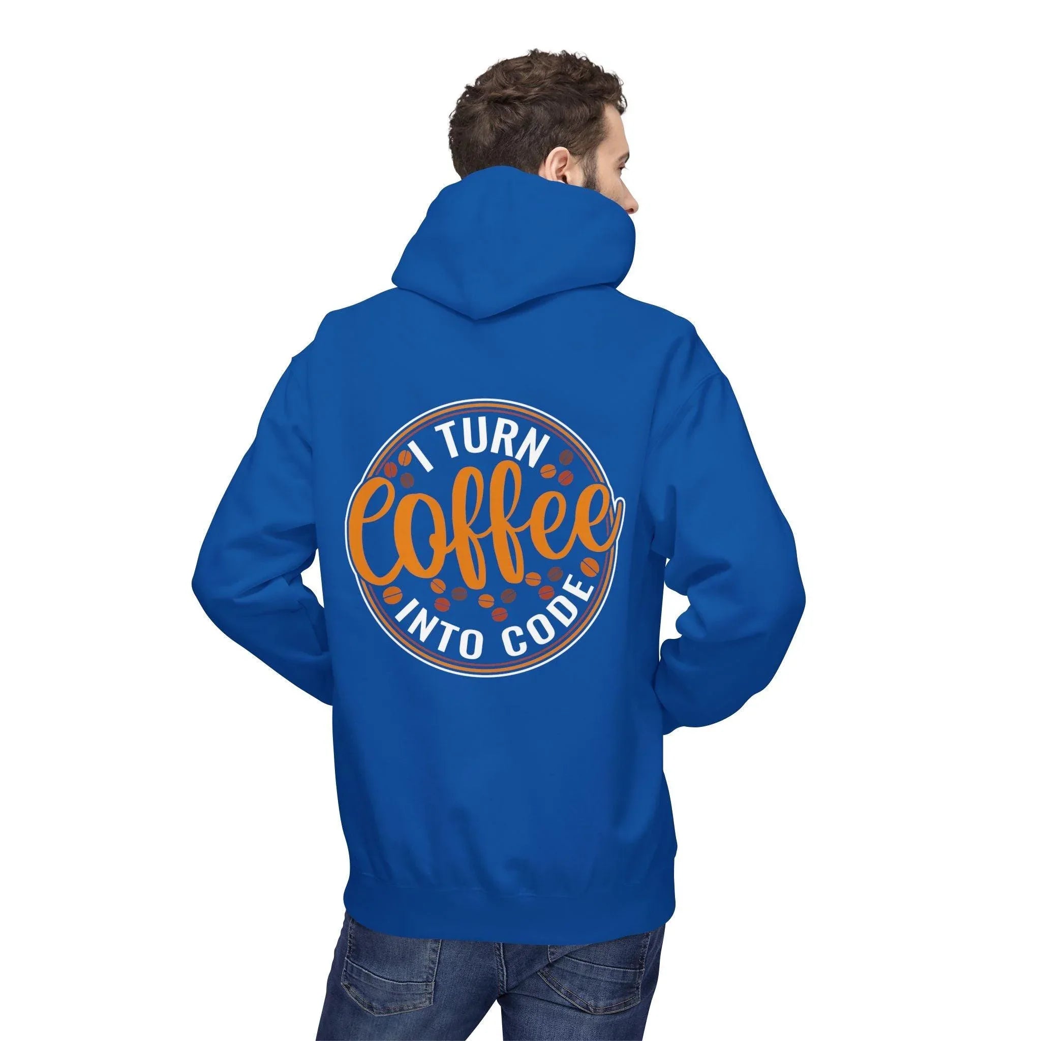 "I Turn Coffee Into Code" Cozy Hoodie for Coders and Tech Lovers
