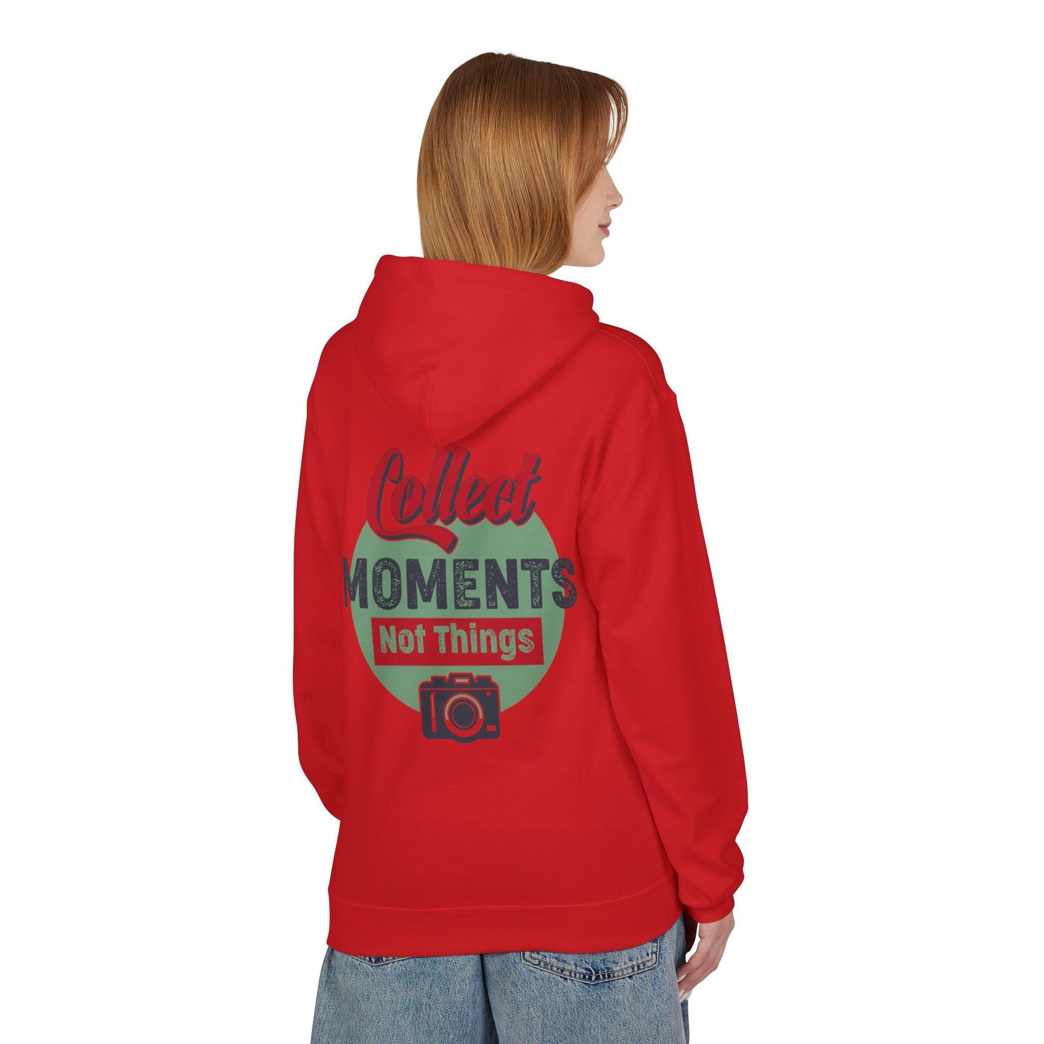 Adventure-Ready Fleece Hoodie: 'Collect Moments, Not Things' for Passionate Photographers
