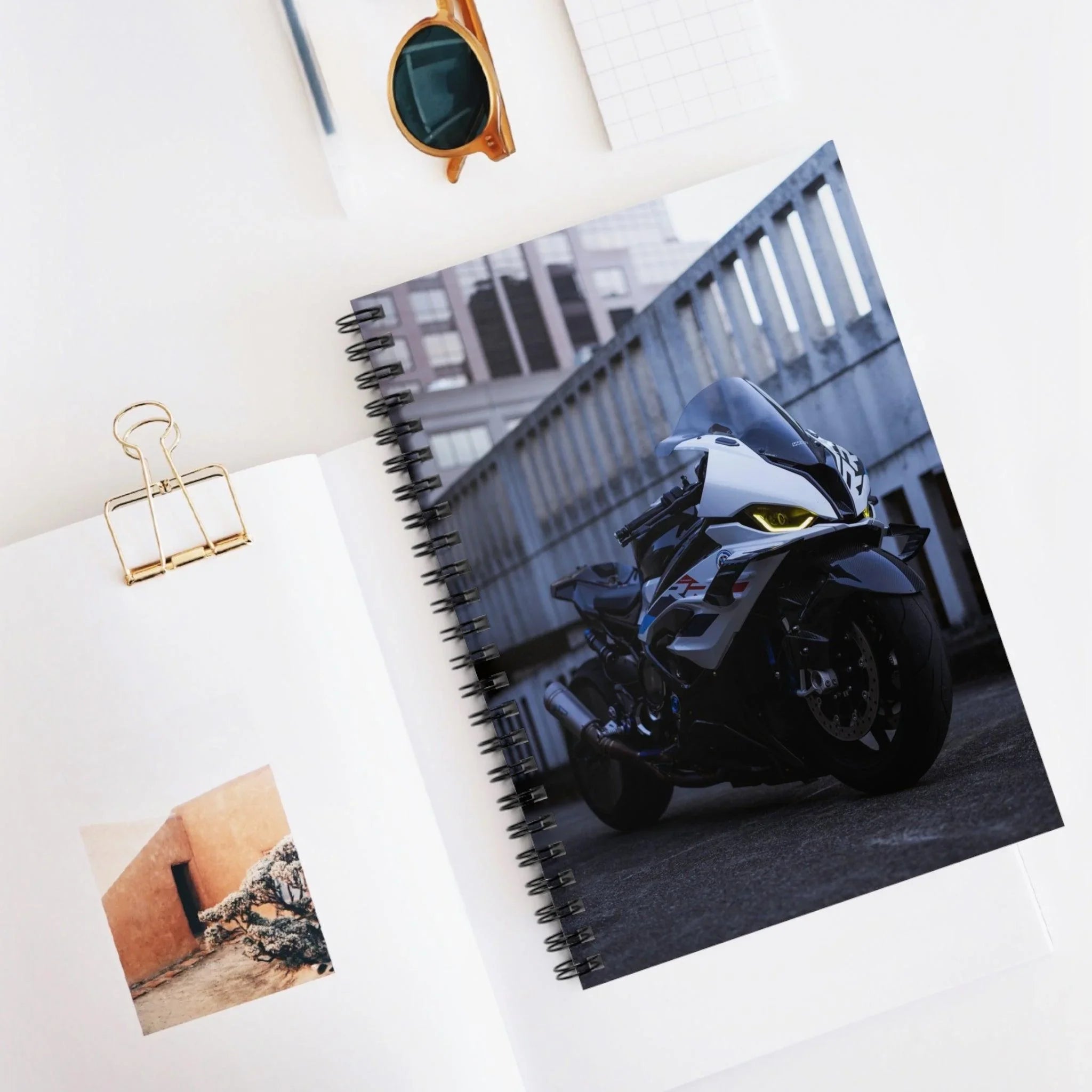 BMW S1000RR Drag Spec Motorcycle Spiral Notebook #008 - Throttle Designs