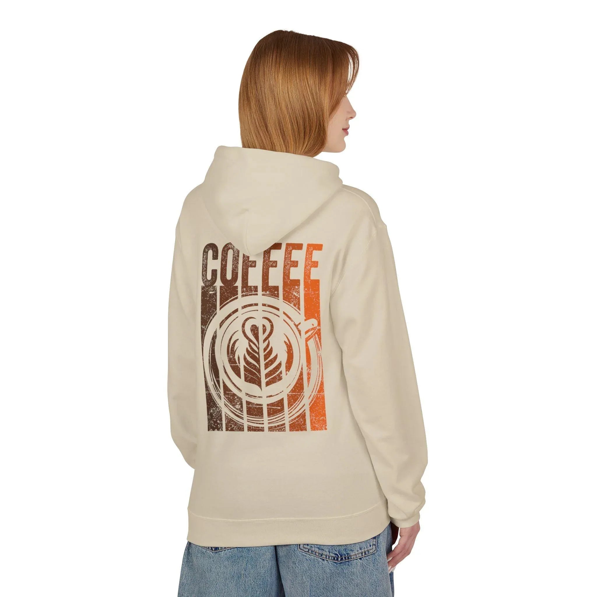 Chic Designer Coffee Fleece Pullover Hoodie for Ultimate Comfort