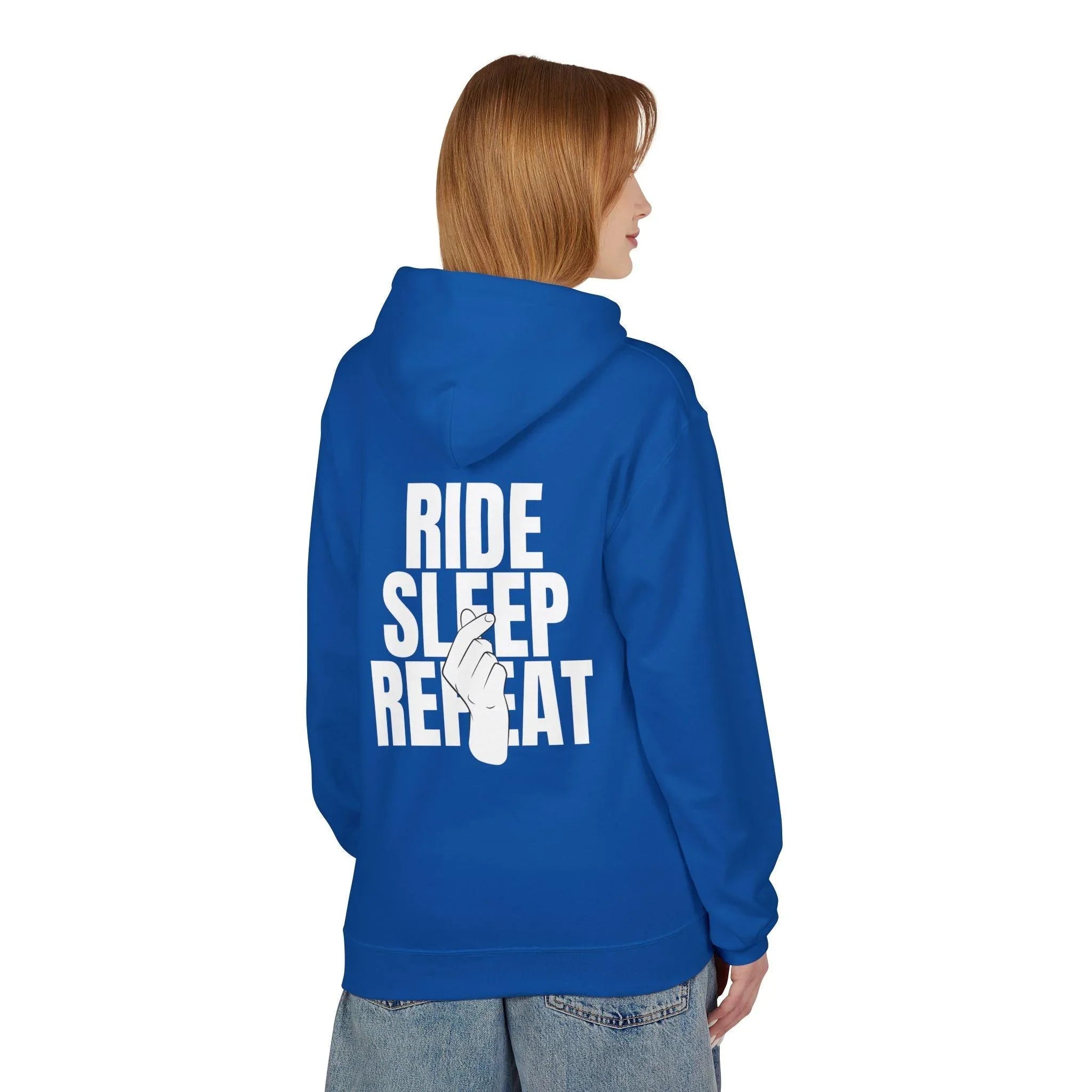 Cozy Comfort "Ride, Sleep, Repeat" Fleece Hoodie