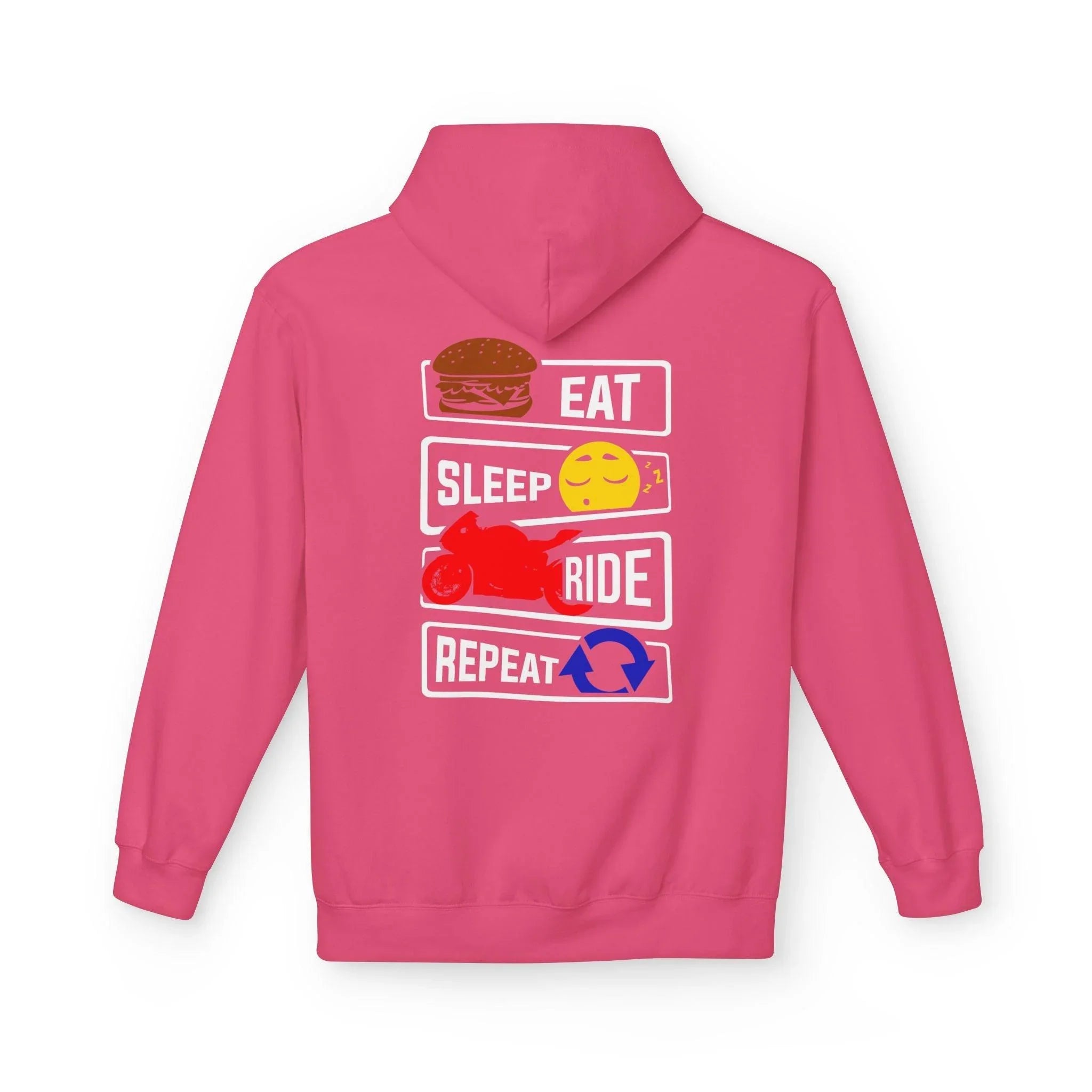 Ride in Style: Eat, Sleep, Repeat Premium Fleece Hoodie